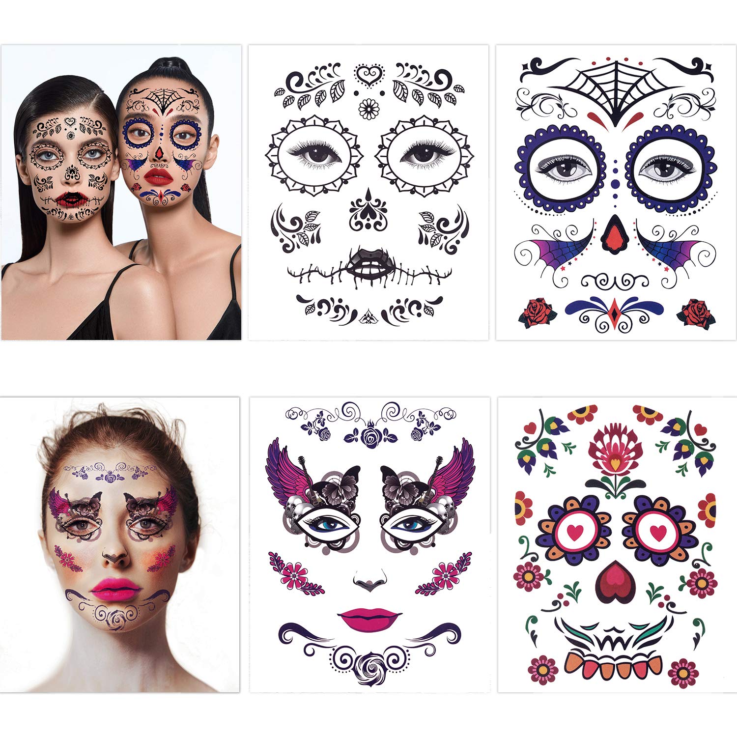 Temporary Face Tattoo Day of the Dead Sugar Skull