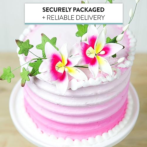 Vista 36 de Global Sugar Art Cattleya Orchid Sugar Cake Flowers - Aerosol arqueado, blanco, 1 unidad por el chef Alan Tetreault Cattleya - Spray de orquídea