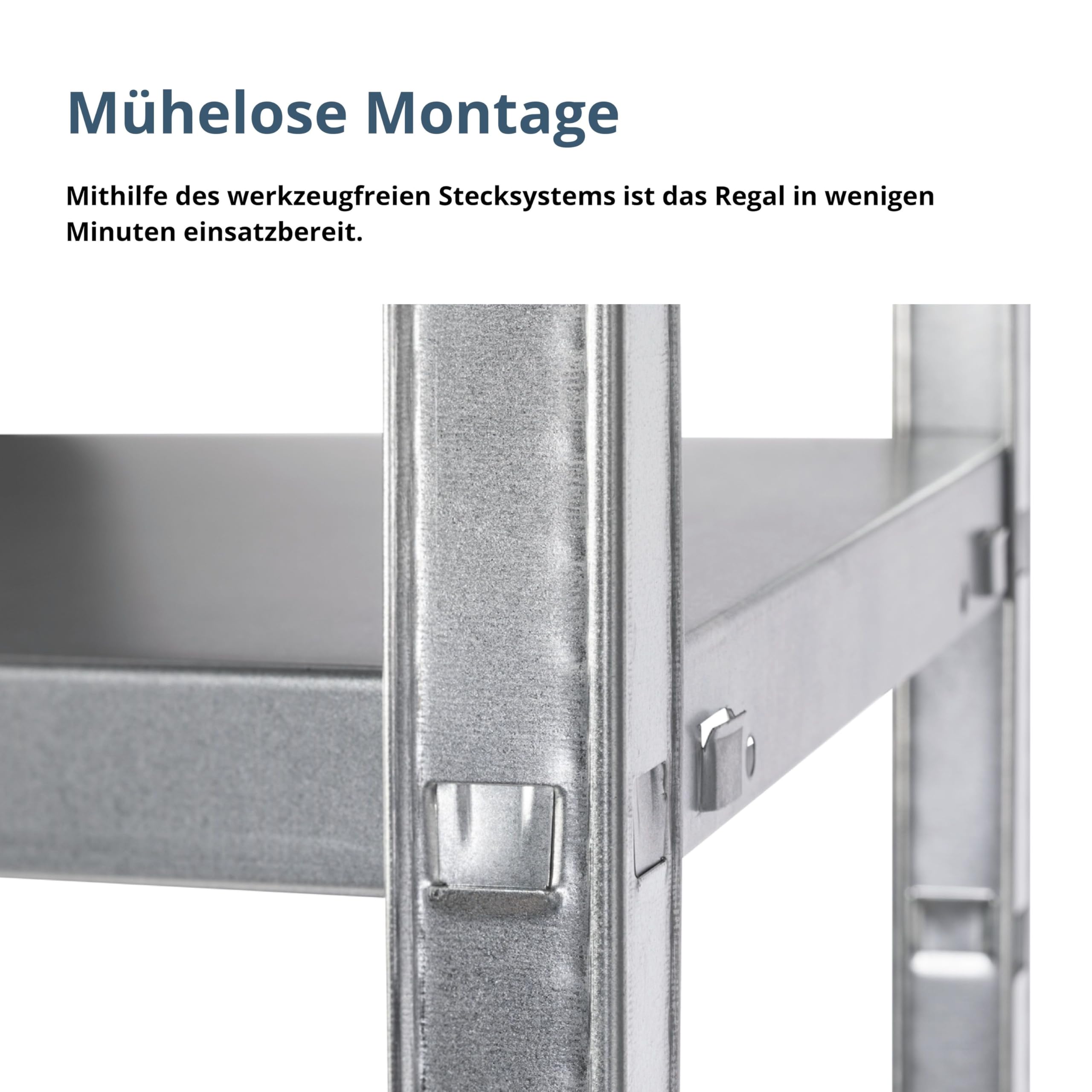 SCHULTE Regalwelt 2er Set Steckregal mit 4 PowerMAX Fachböden, 65 kg Tragkraft, 180x90x40 cm (HxBxT), verzinkt (Lagerregal, Werkstattregal, Kellerregal