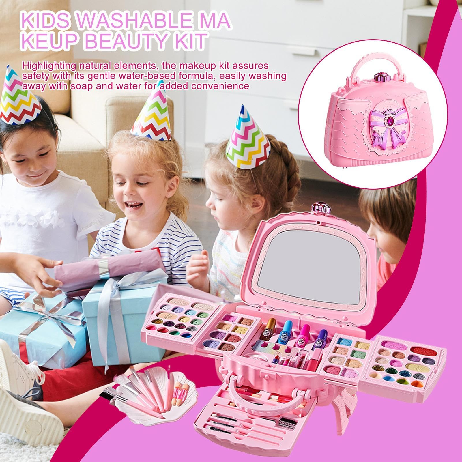 Trucco Per Bambini Set Di Trucco Reale Per Ragazze | Cosmetici Lavabili Per Bambini 3 Ai 12 Anni Per Pratica Giochi Di Ruolo Compleanni E Occasioni