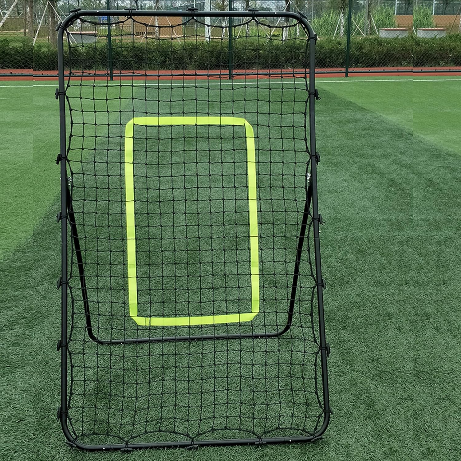 Soccer Rebounder Net, Portable Lacrosse Rebounder, Soccer Training Equipment for Backyard, Steel Pipe Frame, 55.12"X35.43"X31.50", Bounce Back Net for Football, Volleyball, Baseball