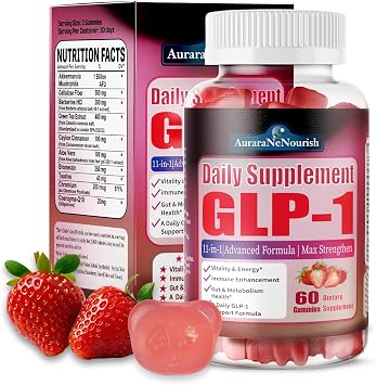 GLP-1 Supplement for Women & Men, Sugar Free Gummies GLP 1 Probiotic Akkermansia Muciniphila w. Berberine Ceylon Cinnamon Fiber Support GLP1 Levels for Metabolism Digestive & Gut Health