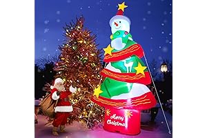 12 ft Inflatable Christmas Tree with Snowman for Holiday Yard Decorations