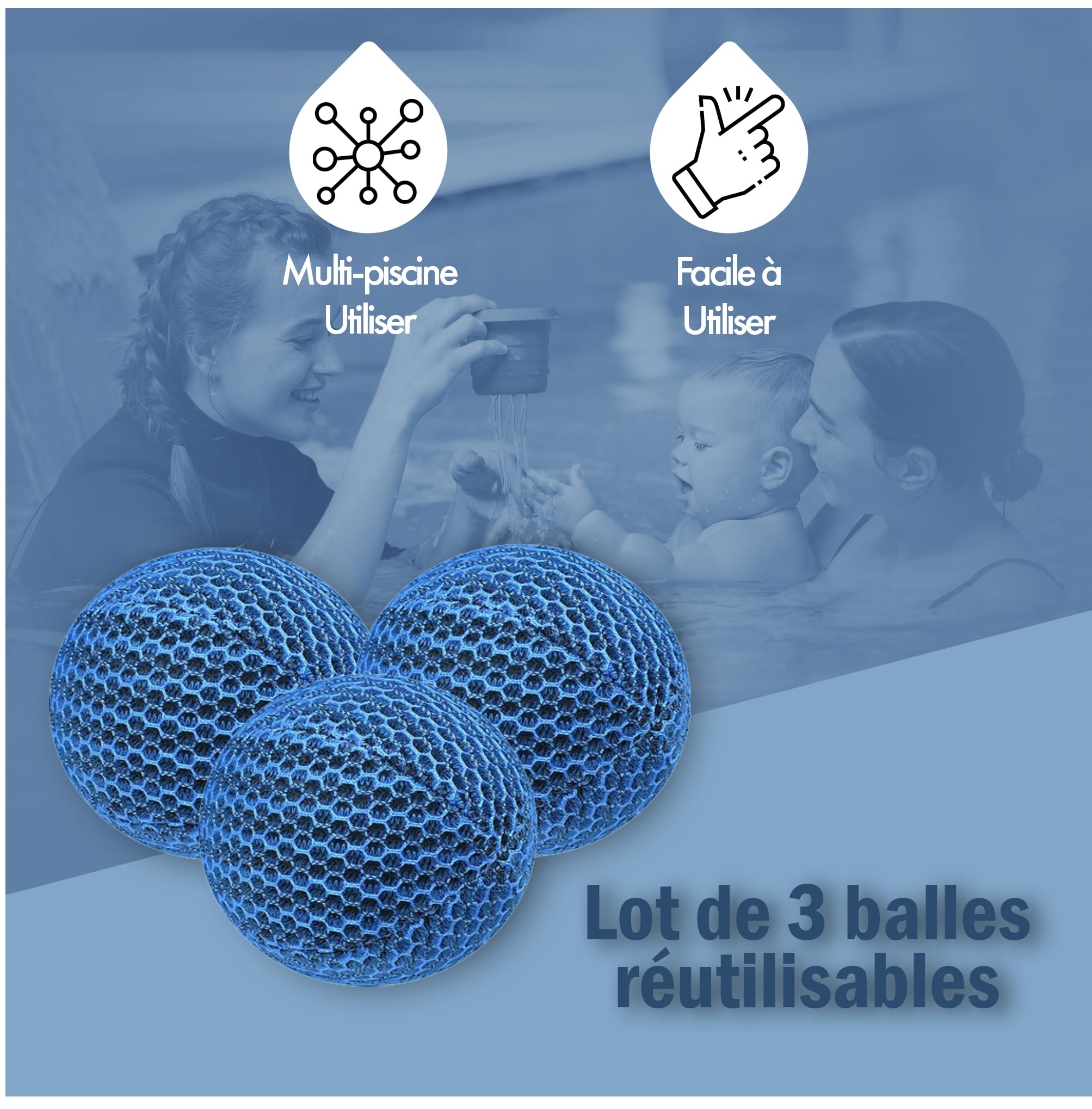 Éponges flottantes réutilisables pour spas – Boules absorbantes élimination huile et graisse