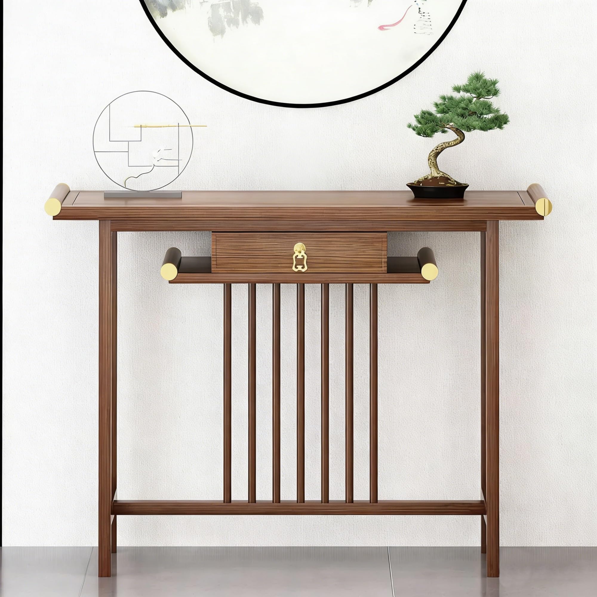 Mueble Recibidor Entrada, Consola Recibidor con Cajón, Estilo Minimalista para Pasillo, Dormitorio, Sala de Estar, Vestíbulo, Fácil de Instalar(100x42x88cm/39.4x16.5x34.7in)