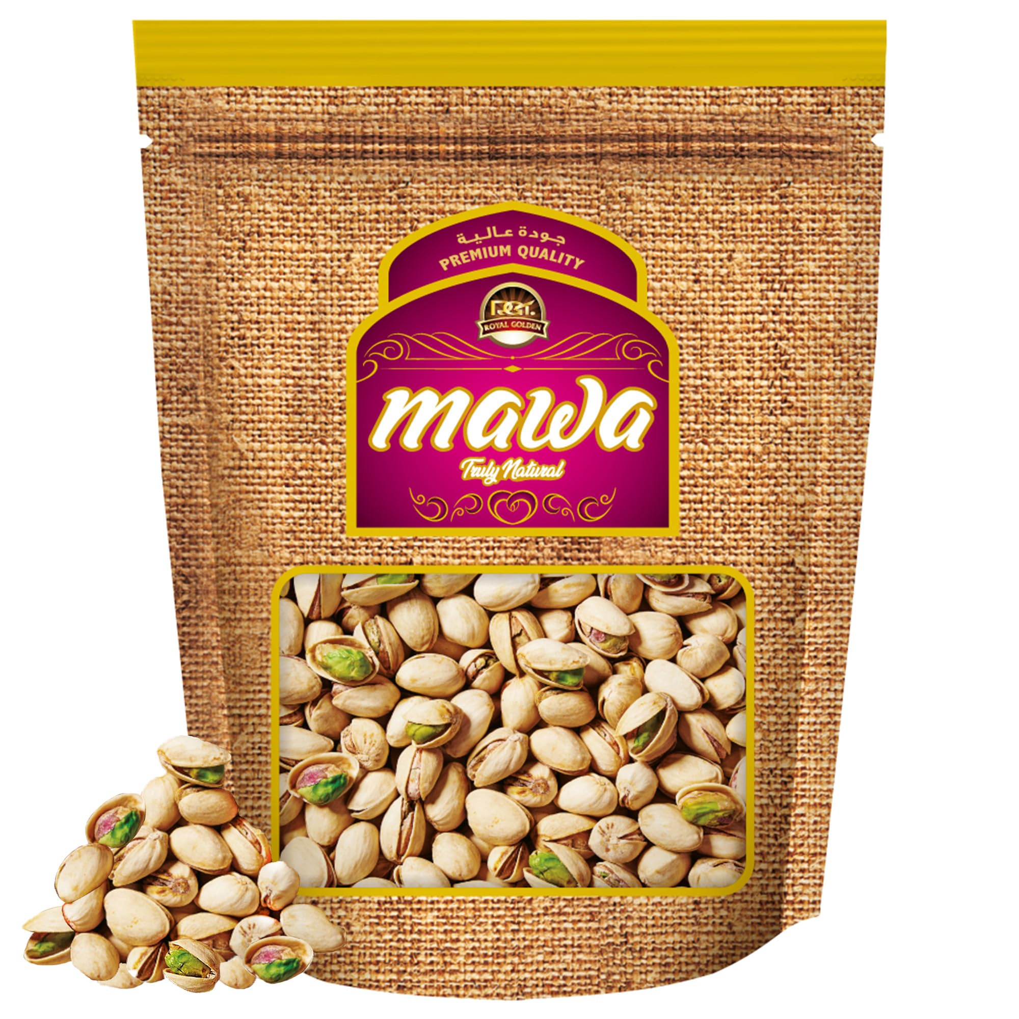 Mawa Raw Pistachio Nuts 500g | Premium Dryfruits from Mawa Nuts Seeds and Dryfruit Variety | Crunchy Unsalted Dry Fruits | Whole | All Natural | Resealable Zipper Pouch 500gm
