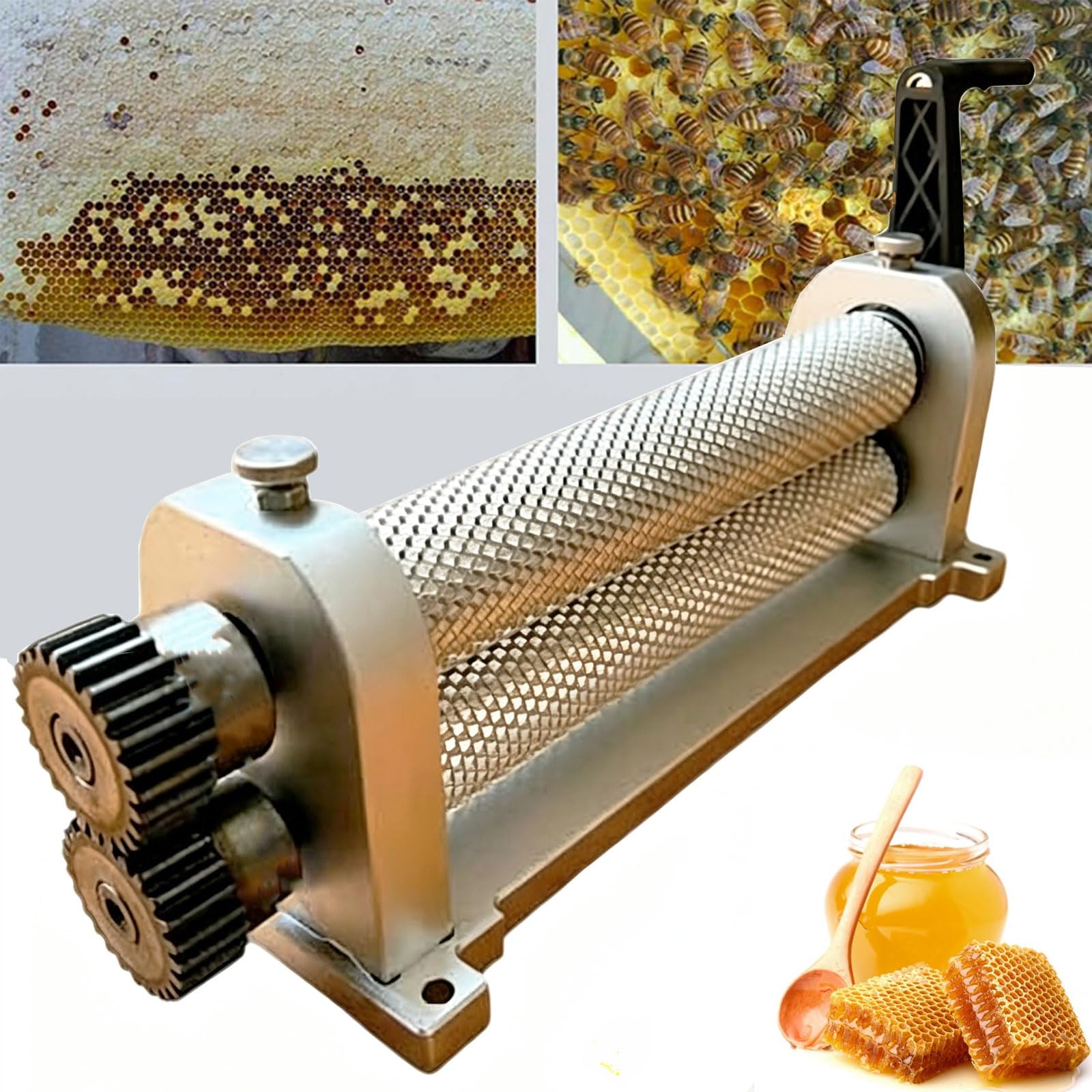 Professioneller manueller Bienenwachskamm, Foundation-Rollmühle, robuste Aluminium-Legierung, Wabenstempel, Imkerausrüstung für Imker, DIY-Werkzeug