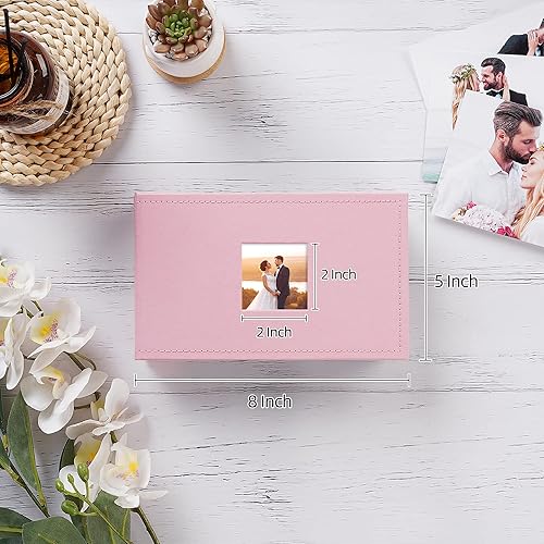 Miniatura 2 de potricher Álbum de fotos pequeño de 4 x 6 pulgadas, 100 fotos, cubierta de cuero, libro de fotos con 100 bolsillos horizontales para familia, boda,