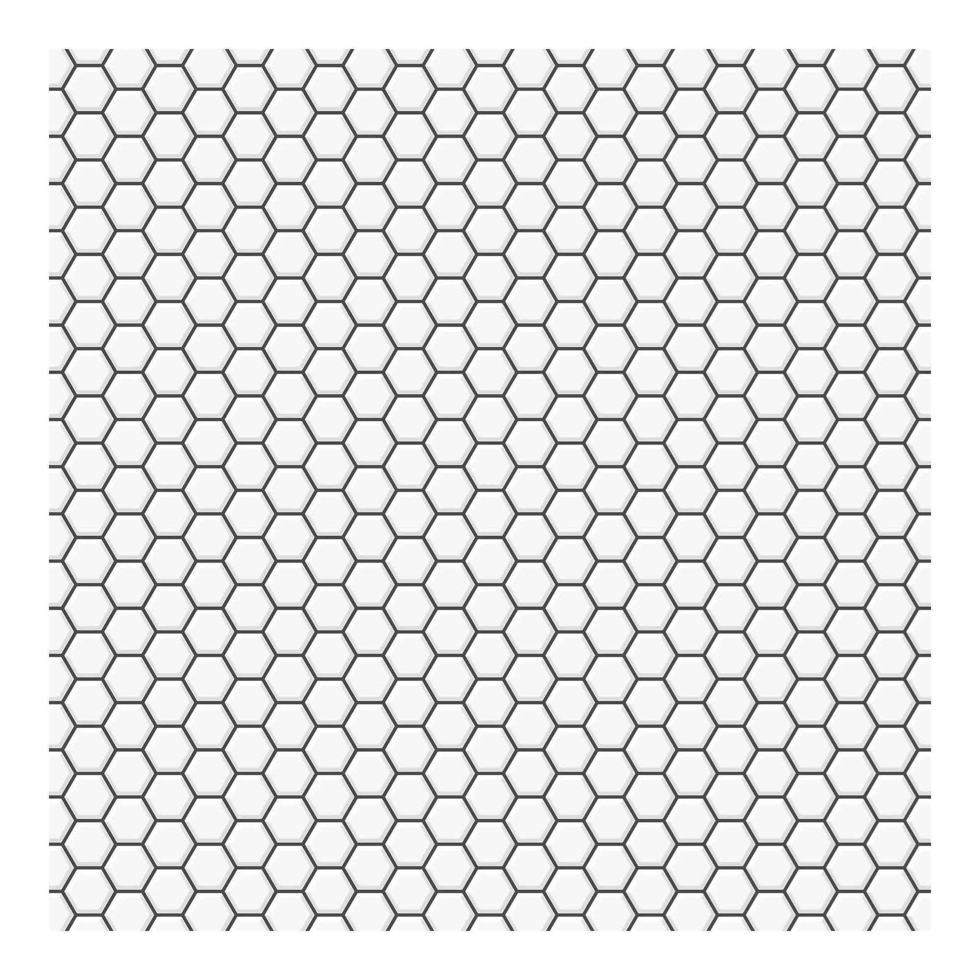 Contour Antibac Hexagon White Lattice Wallpaper | Paste the Wall Application | White Tile | Eco-Friendly