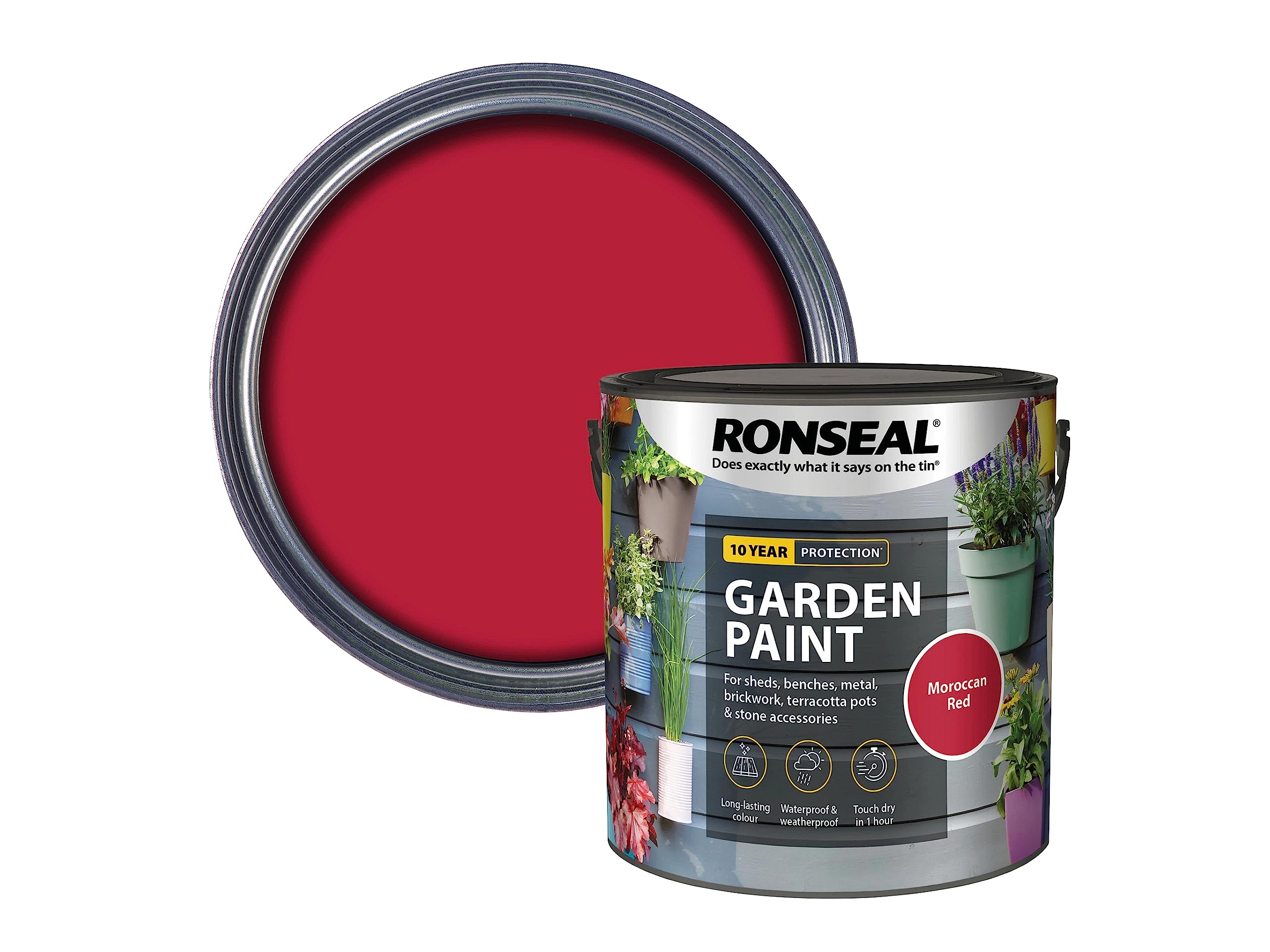 Ronseal GARDEN PAINT MOROCCAN RED 2.5L Amazon.co.uk DIY & Tools