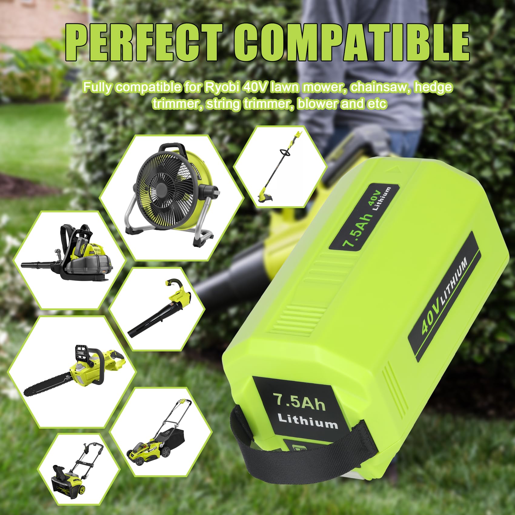 Batterie Ryobi Upgraded 7500mAh Replacement Battery Compatible