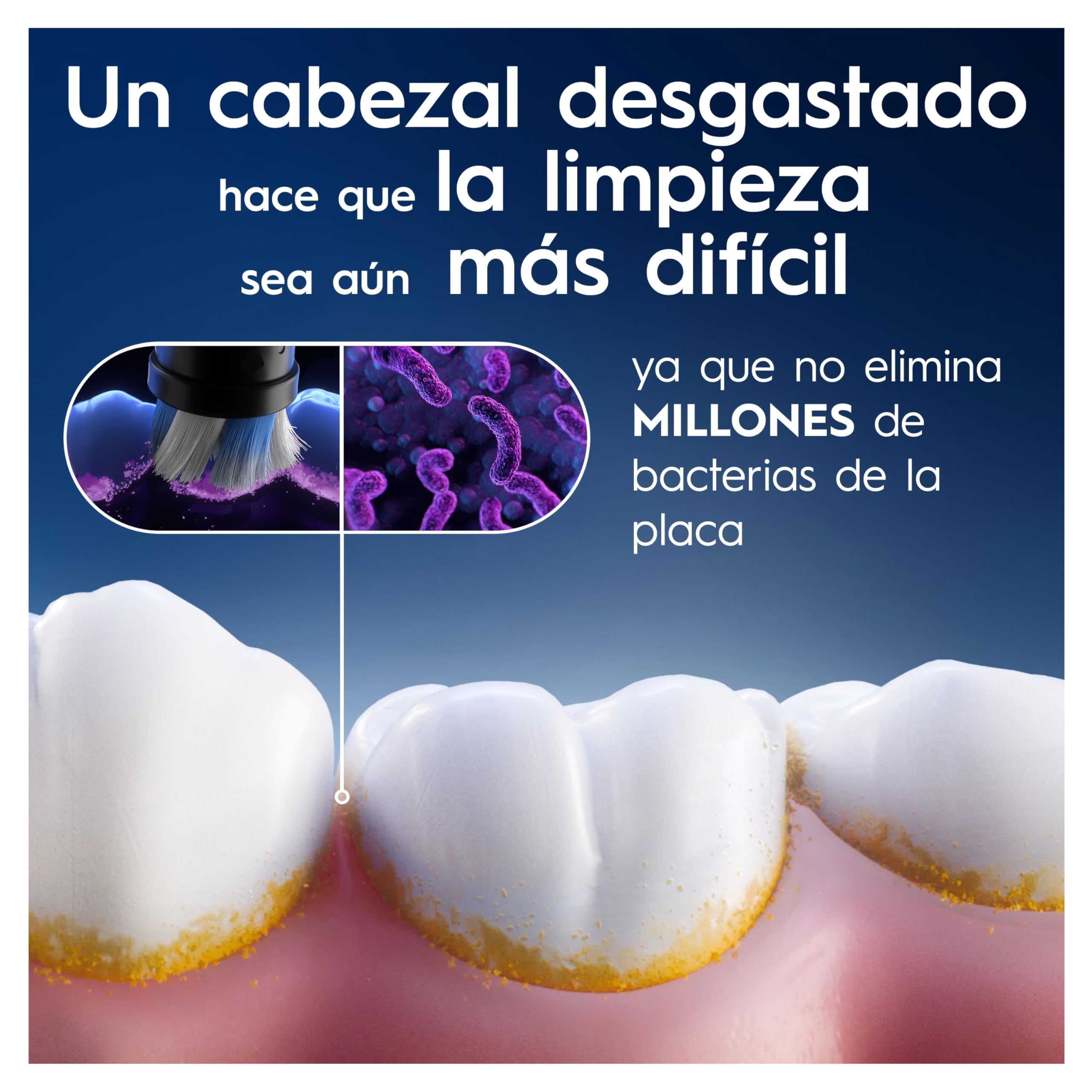 Oral-B iO Radiant White Cabezales de Recambio Originales, Blanco, Pack de 8 - Recambios para Cepillos de Dientes Eléctricos Oral B iO, Blanqueamiento Dental, Eliminación de Manchas Y Placa Bacteriana | Recambios para Cepillos de Dientes Eléctricos Oral B