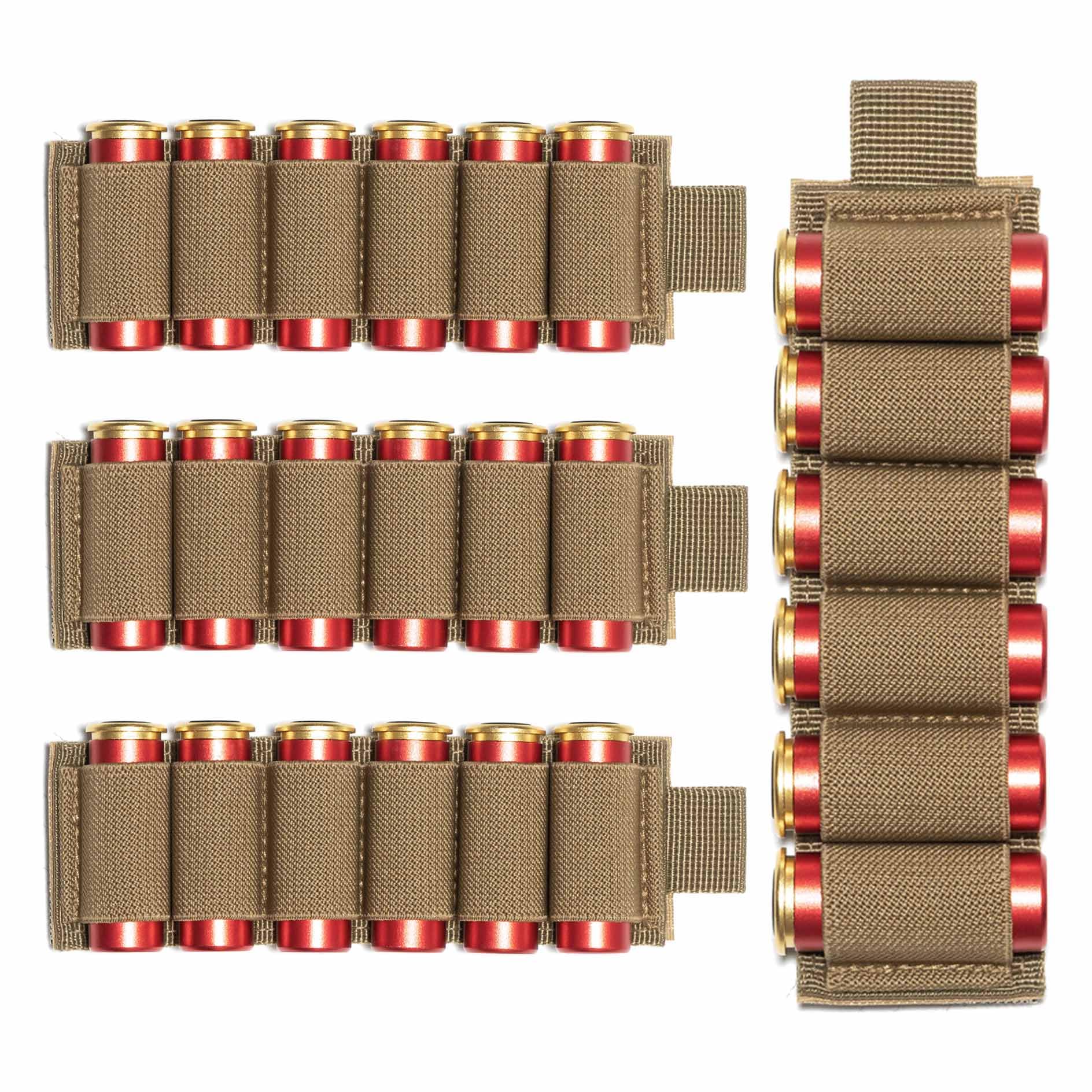 4 Packs 6 Rounds Shotgun Side Saddle Carrier 12/20 Gauge Shotgun Shell Holder Molle Buttstock Shotgun Card with Adhesive Back Sticker