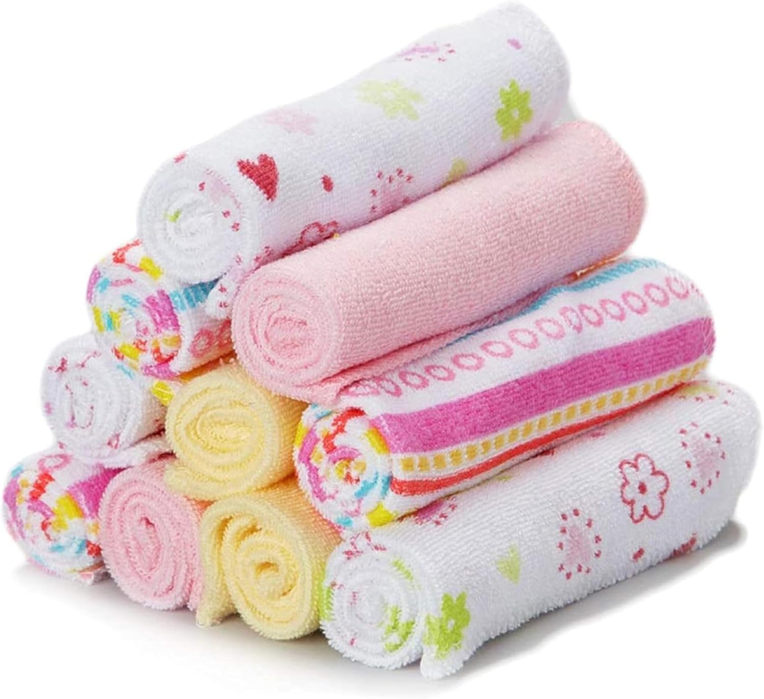 Spasilk 20-Piece Washcloth Set for Newborn Boys and Girls, Soft Terry Baby Washcloths, Baby Essentials, Gray Celestial