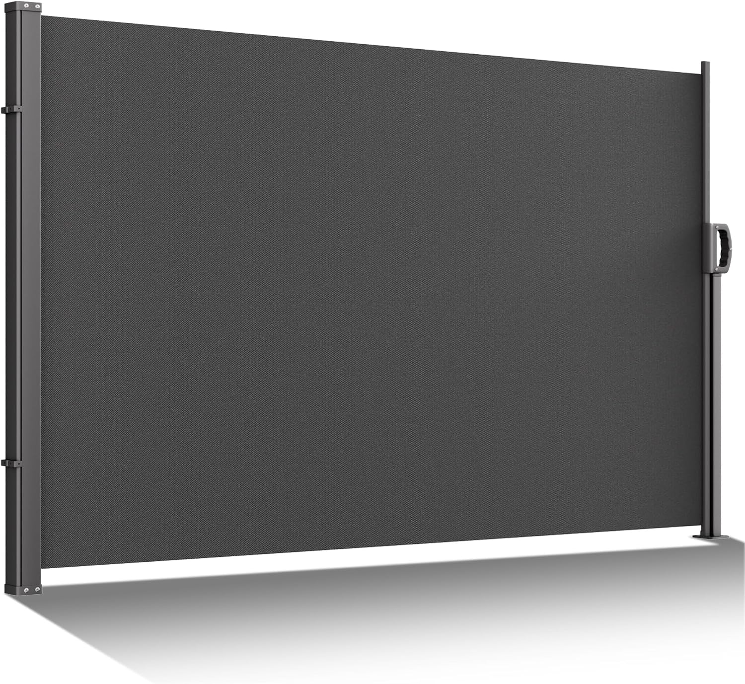 BelleMax Seitenmarkise ausziehbar &amp; Blickdicht, 20 cm länger, Seitenmarkis Anthrazit 200 x 370 cm, Garten-Sichtschutz &amp; Windschutz mit Aufrollautomatik für Balkon &amp; Terrasse