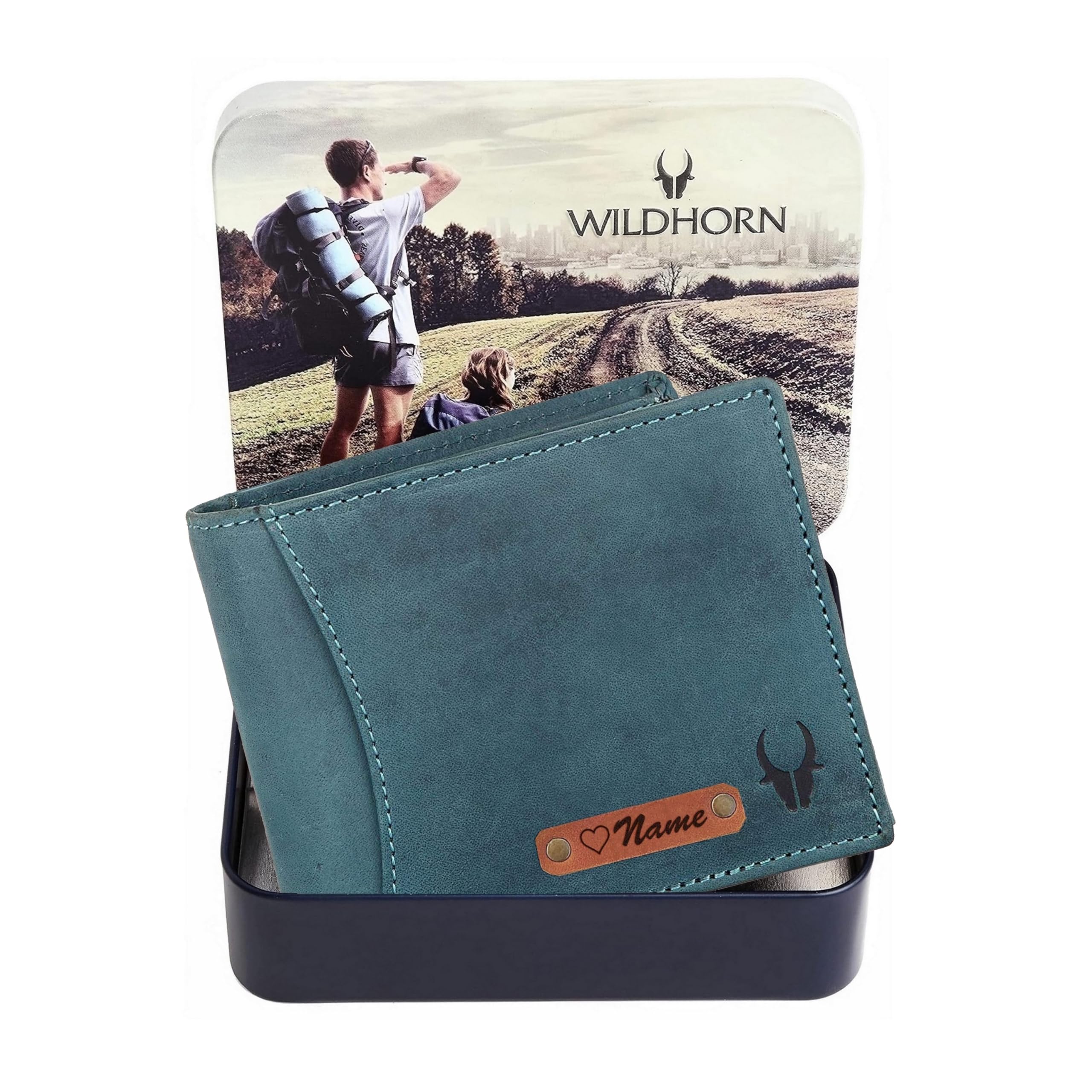Customised Gifts For Men | Personalized Leather Wallet For Mens -Name/Logo Printed On Wallet I Unique Birthday Anniversary Gift For Men Boy Love Husband Employees Clients, Hunter Blue-image-8