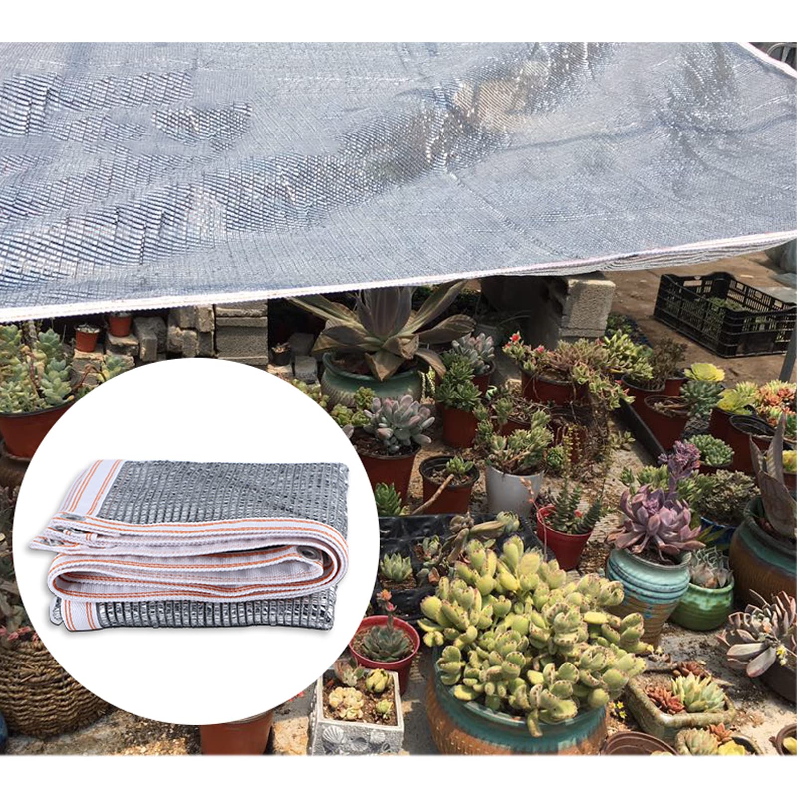 Malla de protección solar para balcón, invernadero, patio, coche, lámina de aluminio, 2 x 10 m