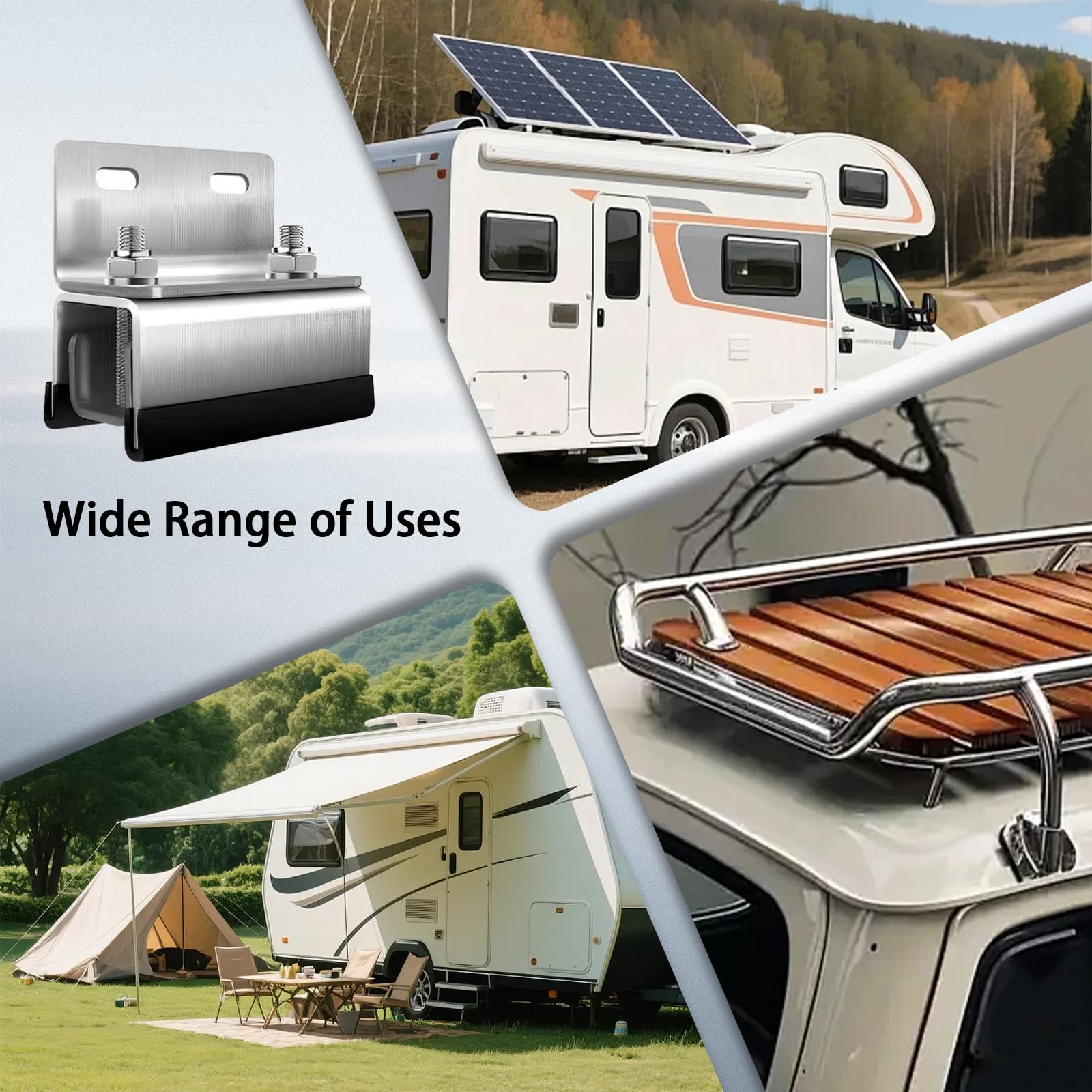 BRGD 6 Pezzi Van Roof Rack Mount Kit, portapacchi base 304 in acciaio inox per ProMaster, Boxer, Jumper, Ducato, Movano