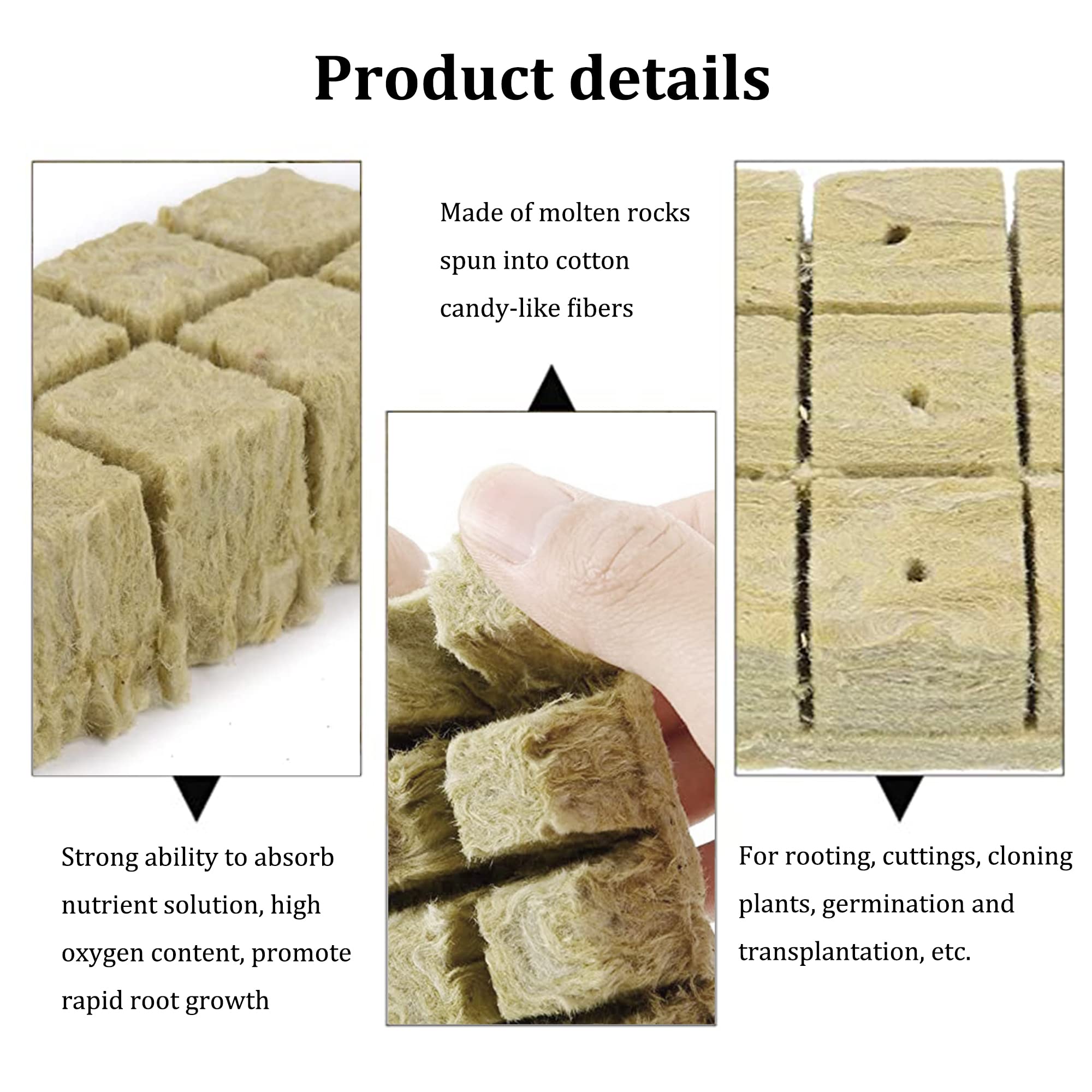 28 Pièces Cubes De Laine De Roche 4x4x4 Cm - Blocs De Semis Pour Culture Hydroponique Et Plants