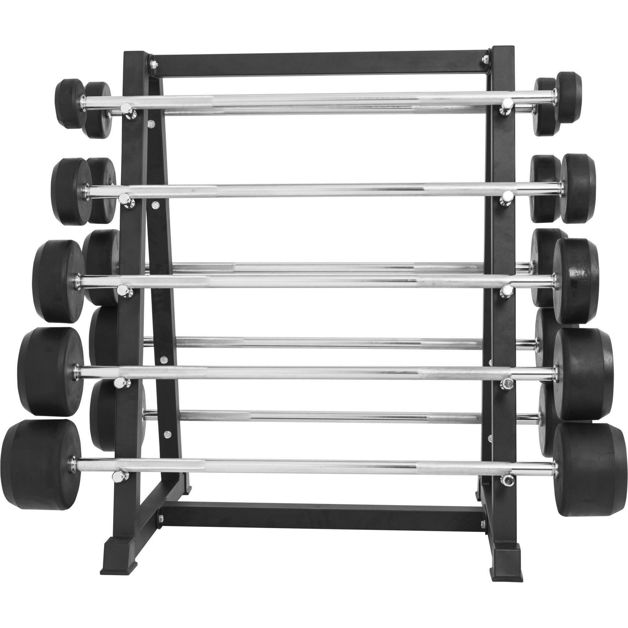GORILLA SPORTS® Rastrelliera per Bilancieri - 113 x 89 x 79cm, Carico Massimo 400kg, Gomma, Nero - Supporto Bilanciere e Barre, Porta Pesi, Rack, Sollevamento, Fitness, Palestra, Allenamento