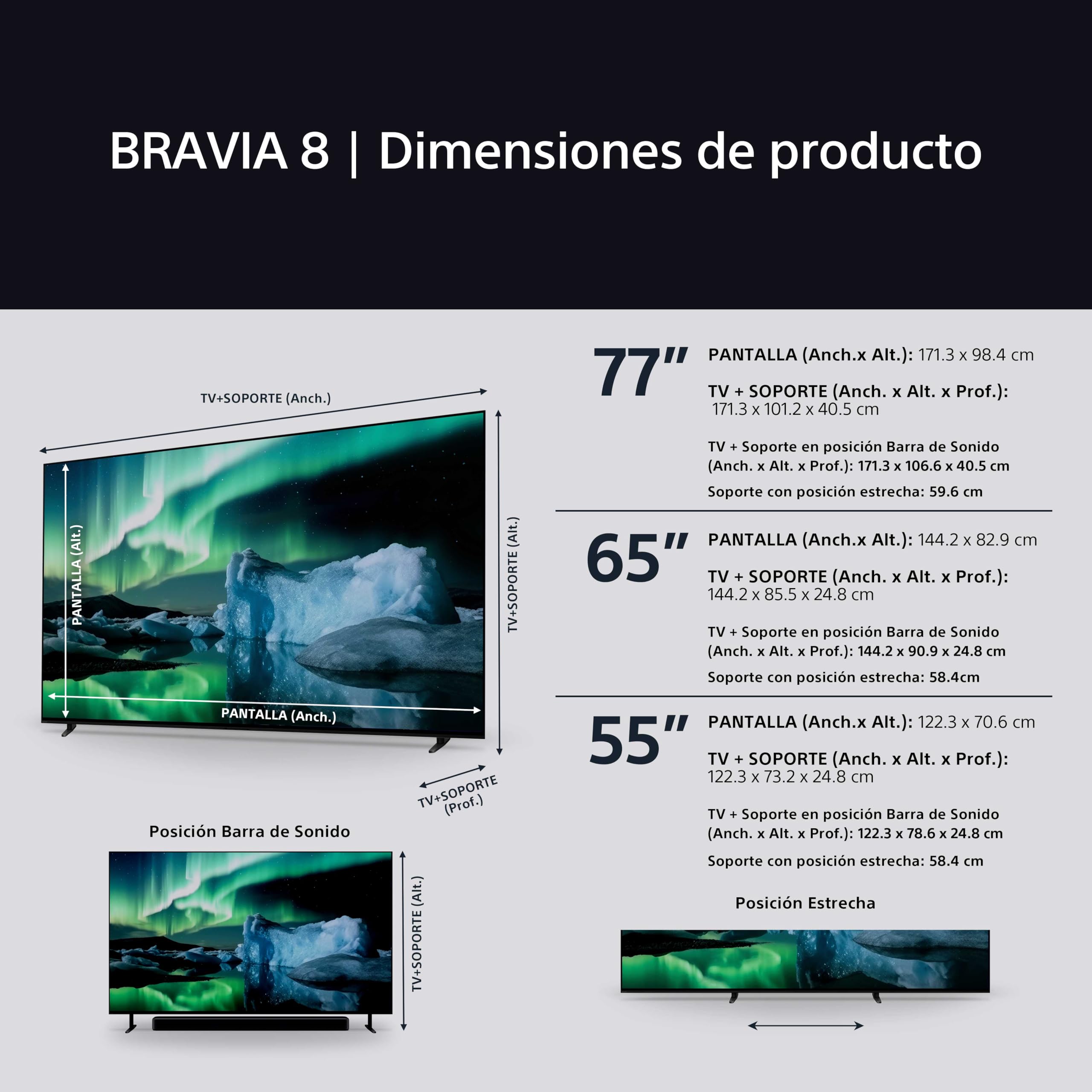Sony BRAVIA 8 OLED 77" – Televisor 4K HDR con Dolby Vision Atmos, IMAX Enhanced y Procesador Cognitive XR, Google TV, 120Hz, Ideal para Cine y Gaming con PS5 – Negro