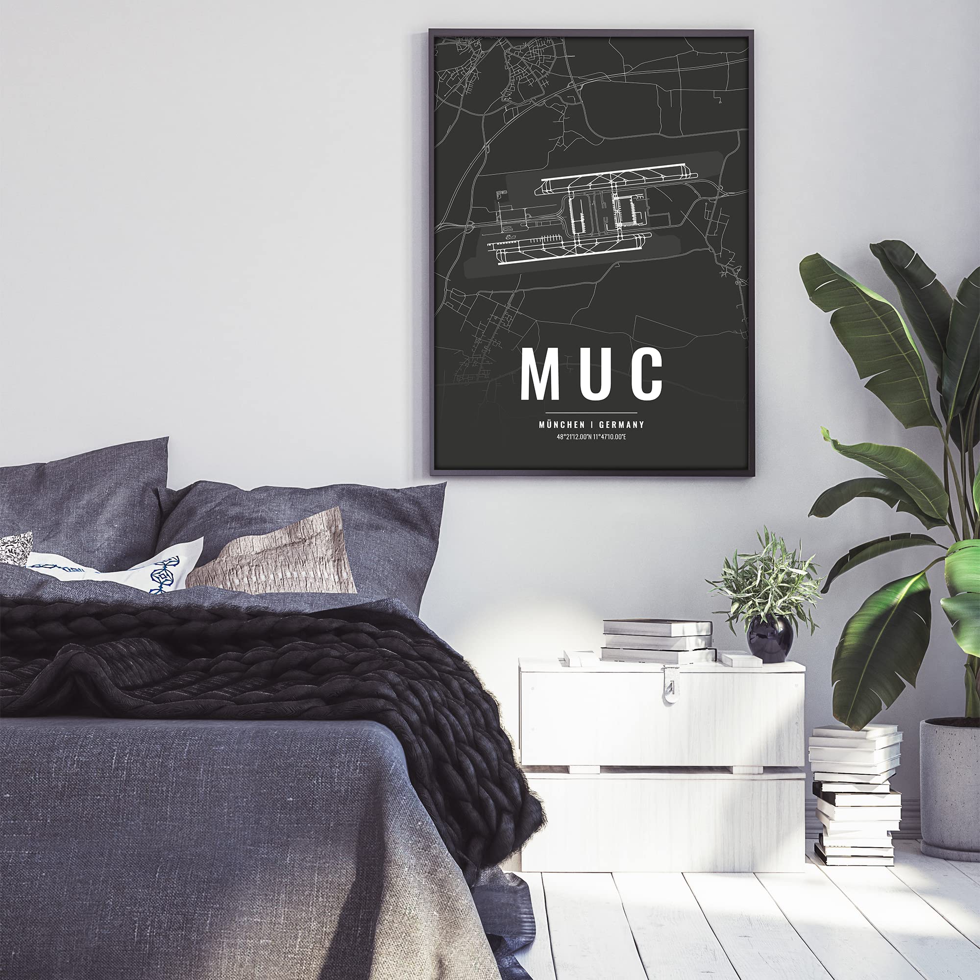 Vacentures Flughafen Poster - MUC - München Wanddekoration Airport Poster Munich (21x30 CM)
