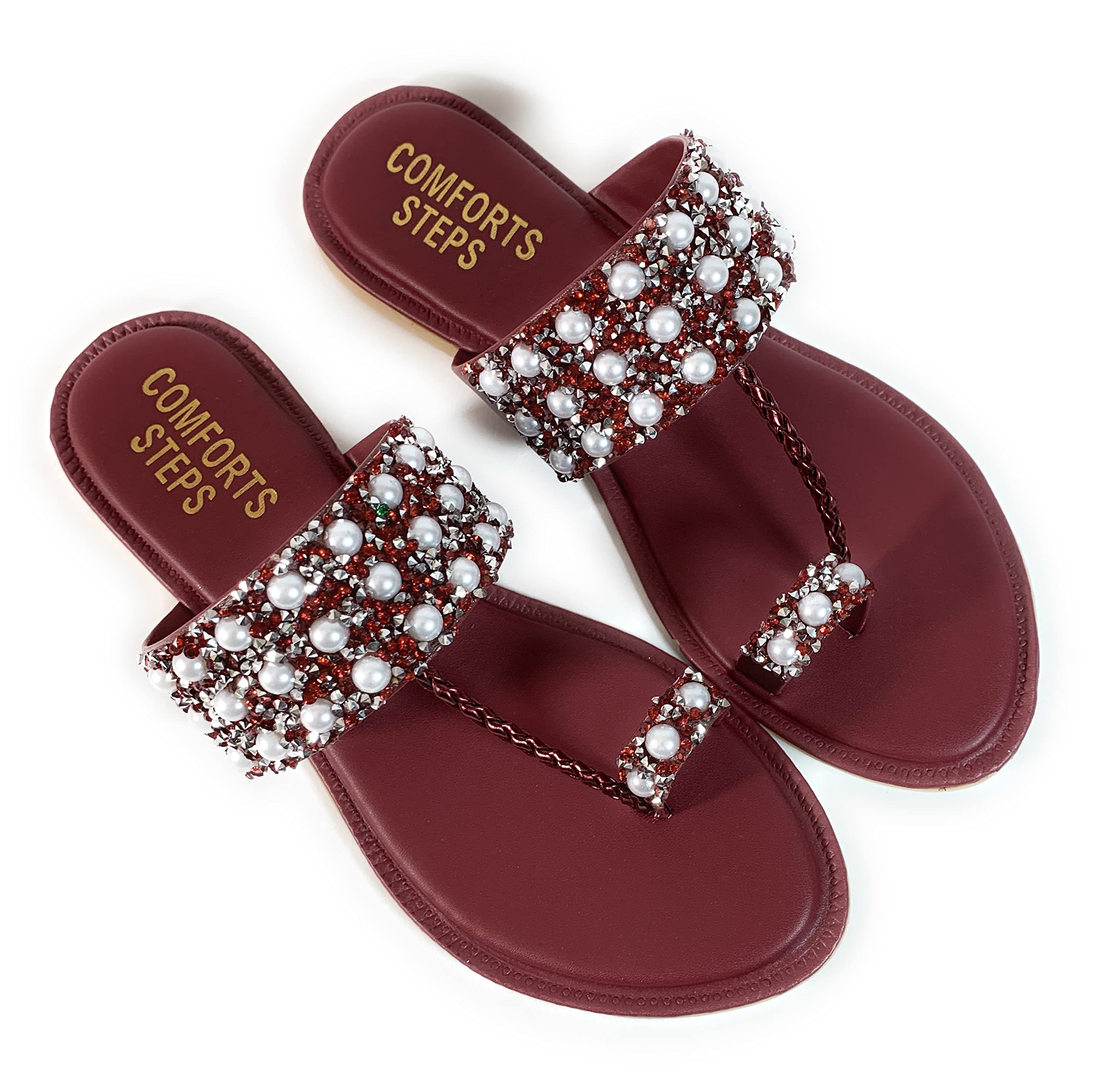 Comforts Steps Women Slipper (Maroon, numeric_4) (B09PQPGH1P) Amazon Price History, Amazon Price Tracker