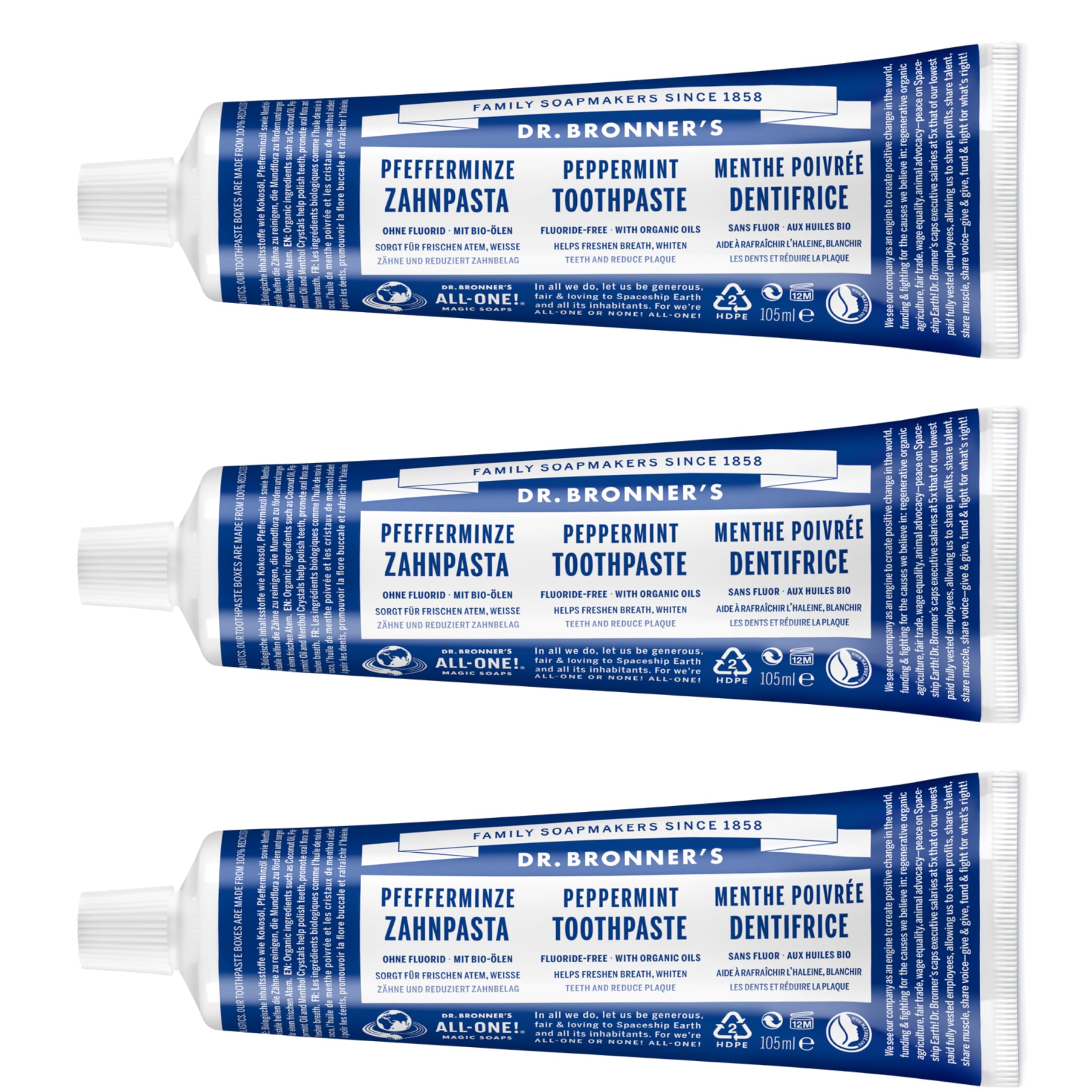 Dr Bronner's Dr. Bronner Organic Peppermint All-On Toothpaste 140G