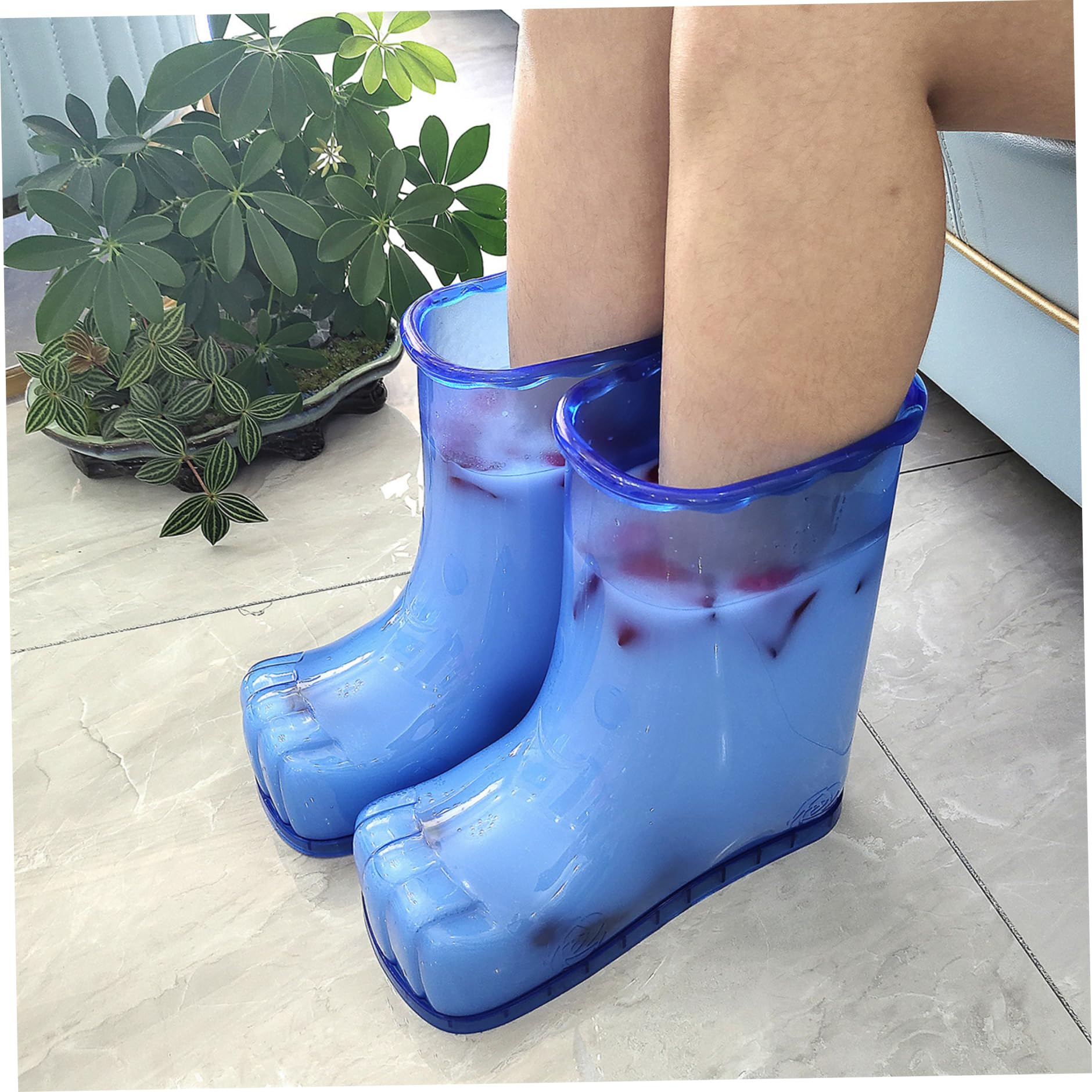Chaussures de bain de pieds, chaussures de massage, baignoire de trempage thermique portable pour les pieds (bleu)