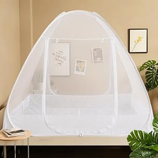AMMER Pop Up Bed Tent with Oxford Bottom, Full Enclosure Mosquito Net Tent for Bed with Fine Mesh, Portable Sleeping Tent for Kids and Adults, Bug Protection Canopy for Twin, Full, Queen and King