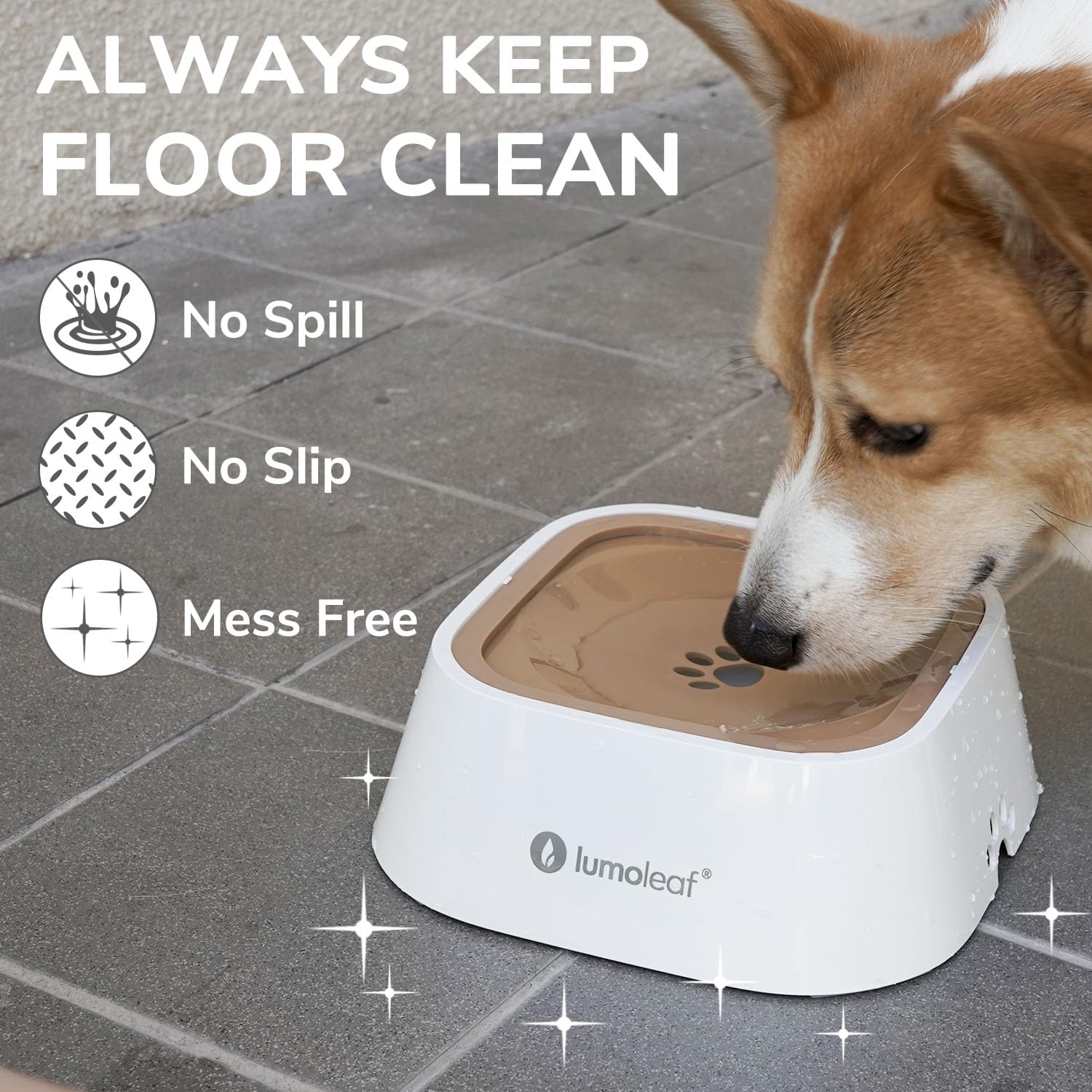 Ciotola Acqua Antispruzzo LumoLeaf Per Cani/Gatti - 1L, Antigoccia, Facile Da Pulire - Foto 10