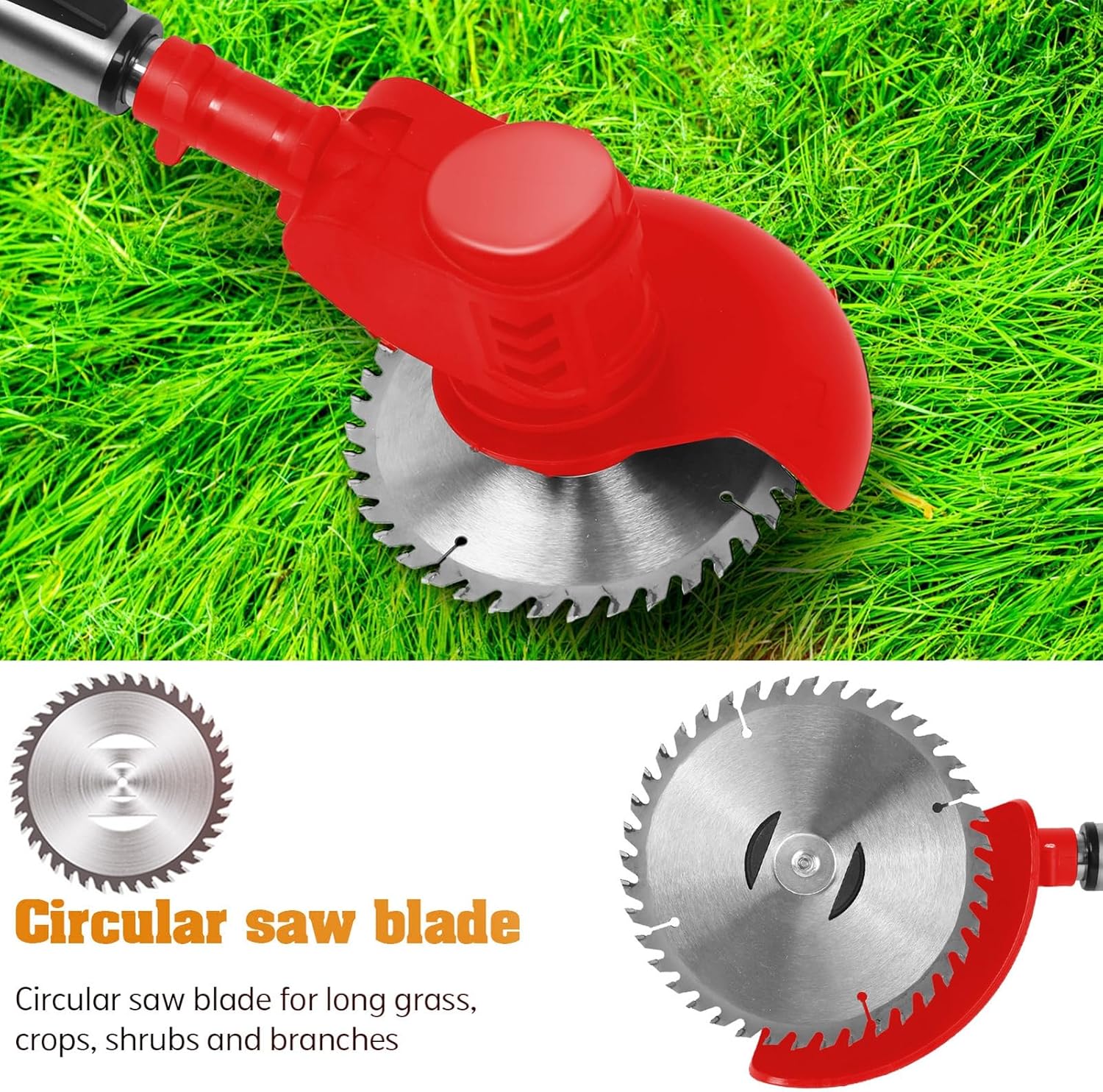 Weed Trimmer, 24V Cordless Weed Wacker, Weed Wacker Battery Powered with 2 x 2.0Ah Batteries, Cordless Electric Weed Lawn Eater Edger, Adjustable Telescopic Shaft, Pole Saw, Hedge Trimmer Re