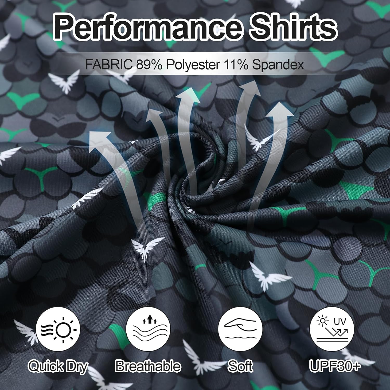 Golf Polo Shirts for Men - Print Moisture Wicking Quick Dry Short Sleeve Collared Polo Shirts for Golf Tennis Wear - Image 6