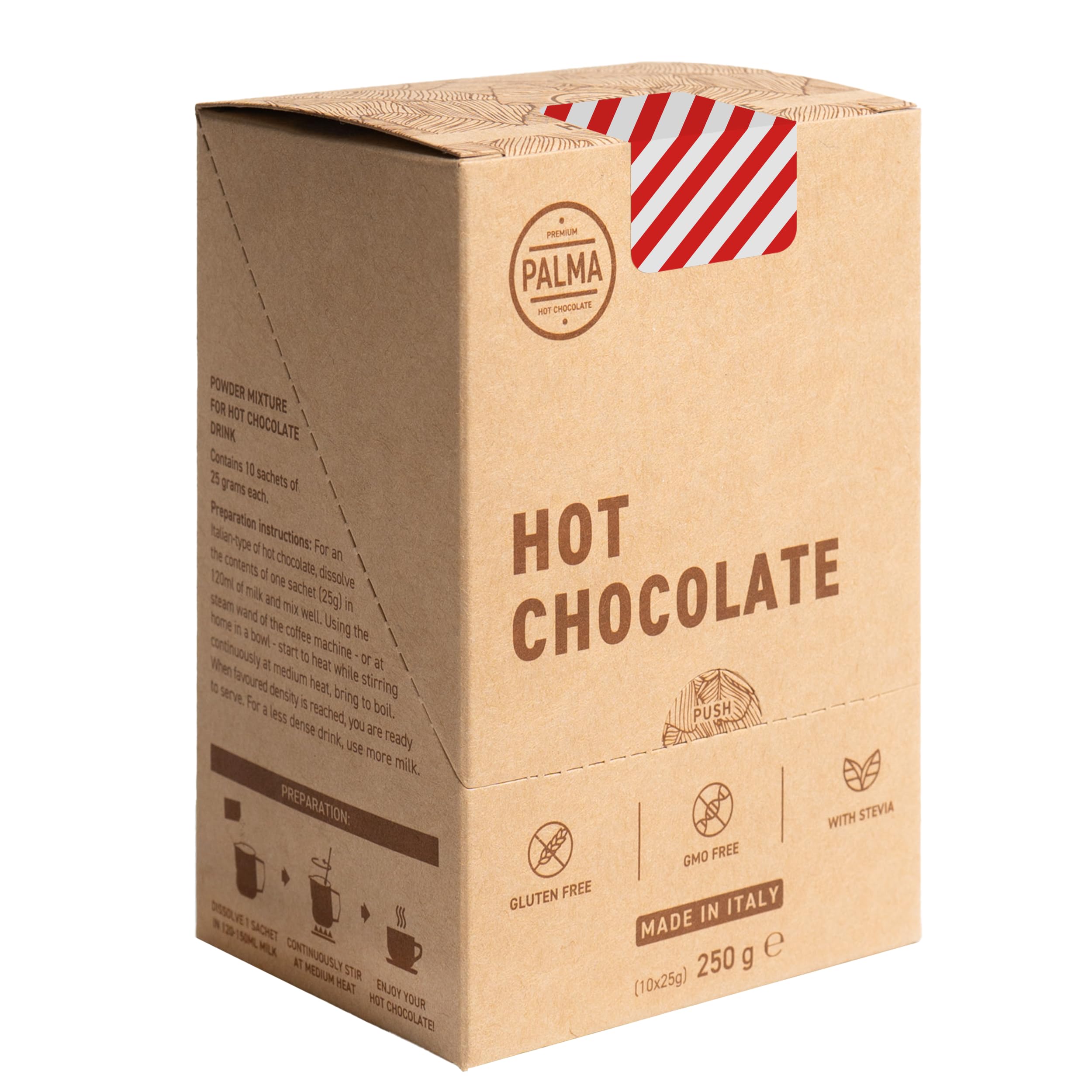 PALMA Italian Hot Chocolate Sachets - Selection Box With 10 Different Flavors | 250g (10 Servings)