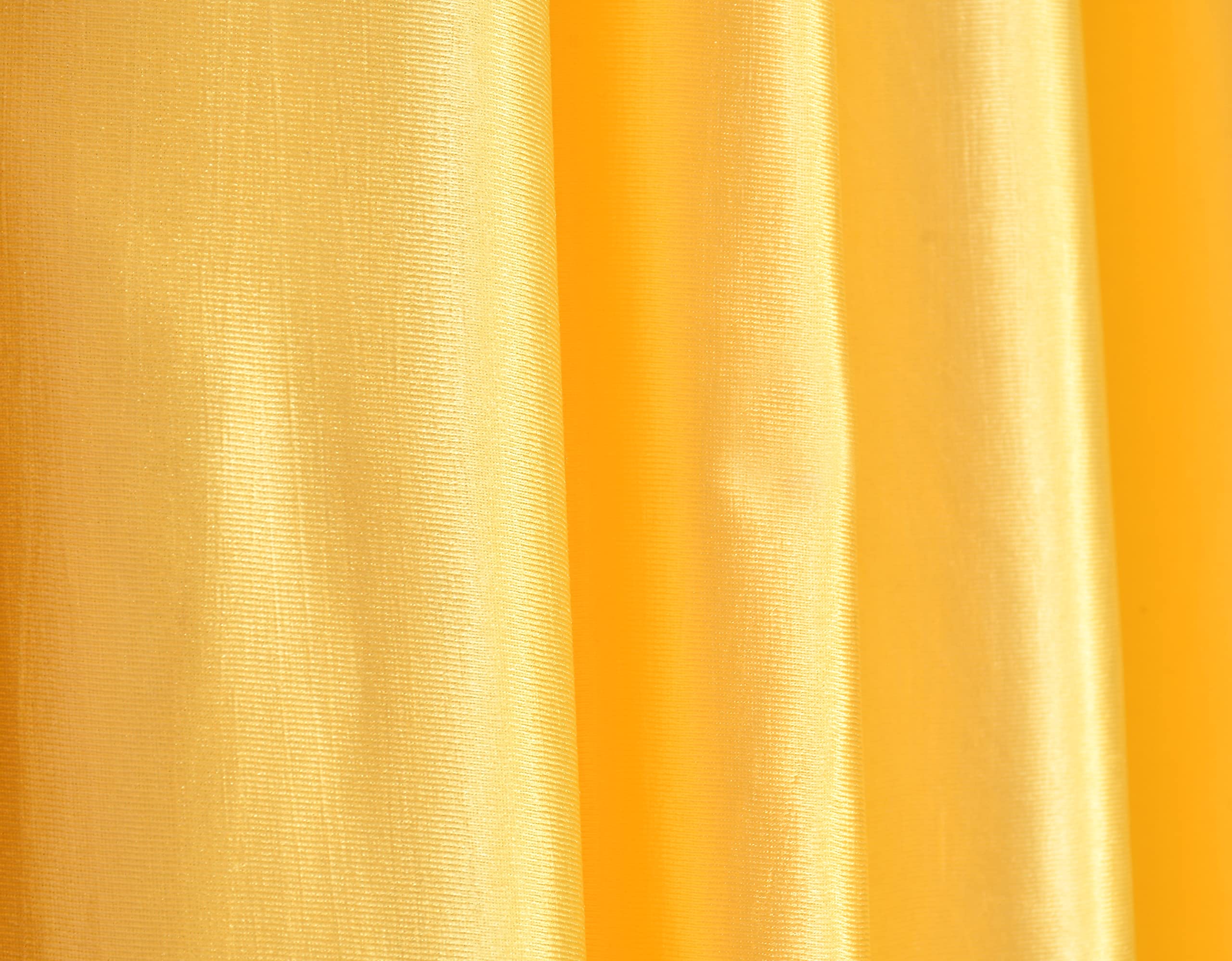 YUKANY Eyelet Polyester Modern Solid Crush Set of 3 Pcs. Door Curtains (7 Feet, 2 Yellow + 1 Cream) 2