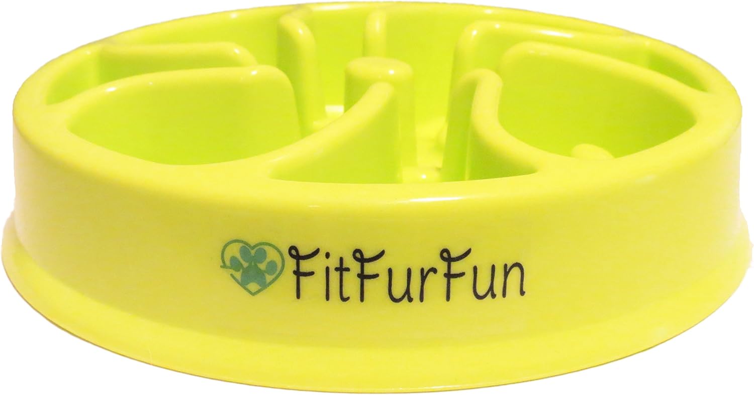 Slow Feed Dog Bowl for Fast Eaters by FitFurFun (Promotes