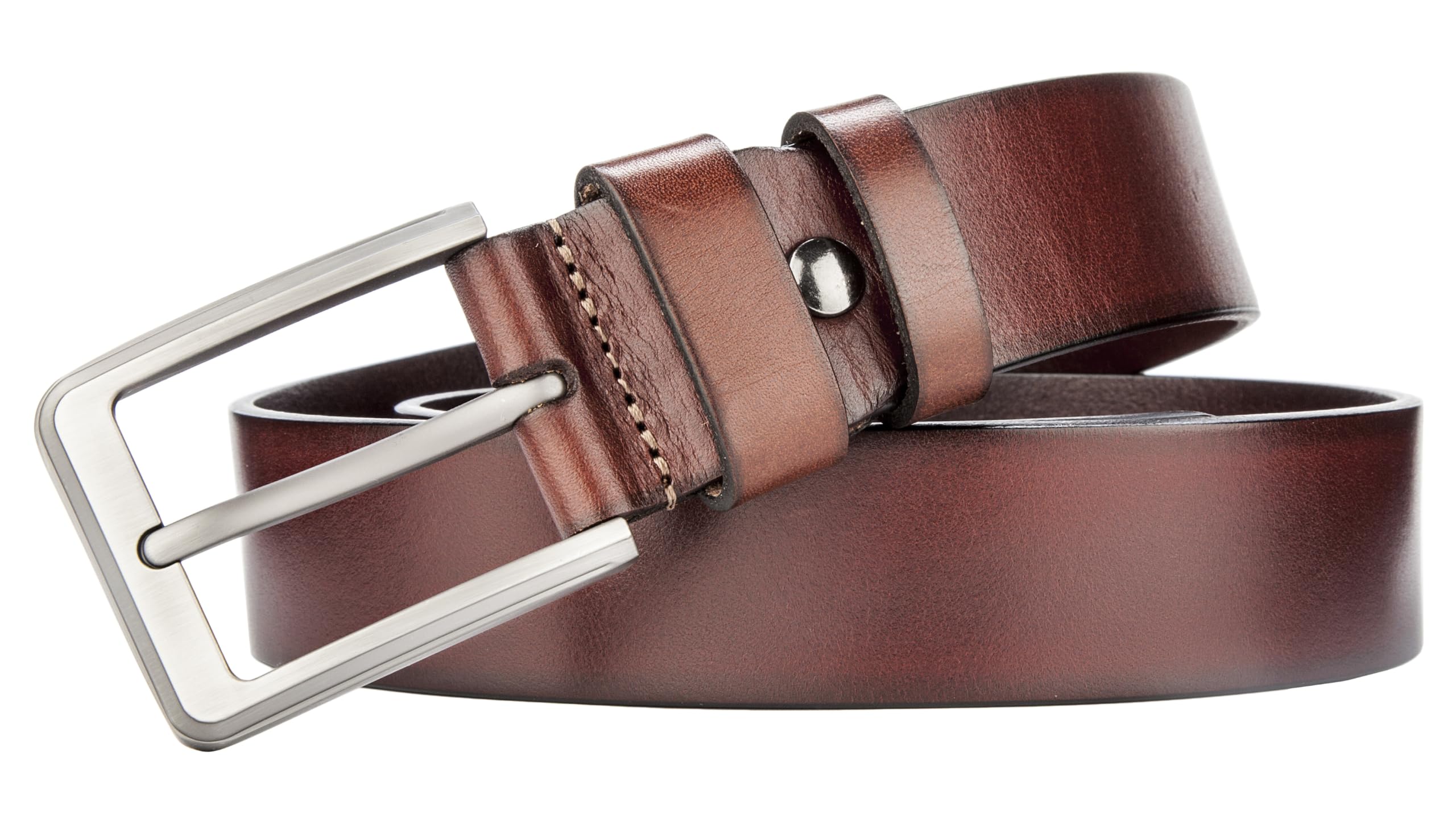 Cinturones para hombre, cinturón grueso de cuero de grano completo para hombre, cinturón casual de 1 1/2 pulgadas de ancho, cinturón casual ajustable para adaptarse