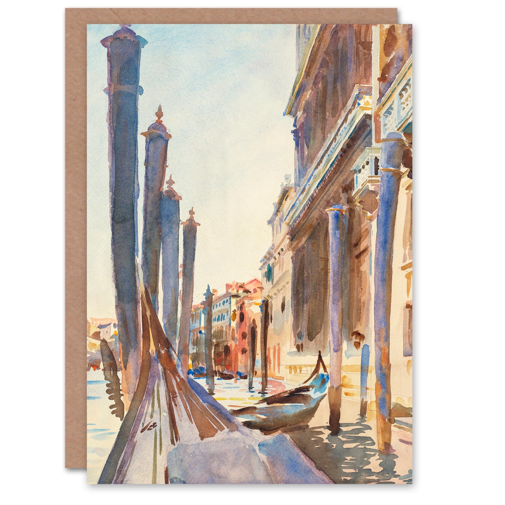 Artery8 John Singer Sargent Art Card Gondola Moorings on the Grand Canal