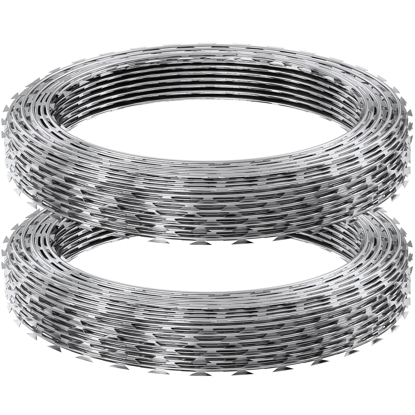 VEVOR Fil de Fer Barbelé 30 m 2 Rouleaux de Fil Barbelé Galvanisé à Chaud Clôture Grillage Protection Anti-Intrusion Lames Barbelées Tranchantes avec Gants de Protection pour Maison, Jardin, Balcon