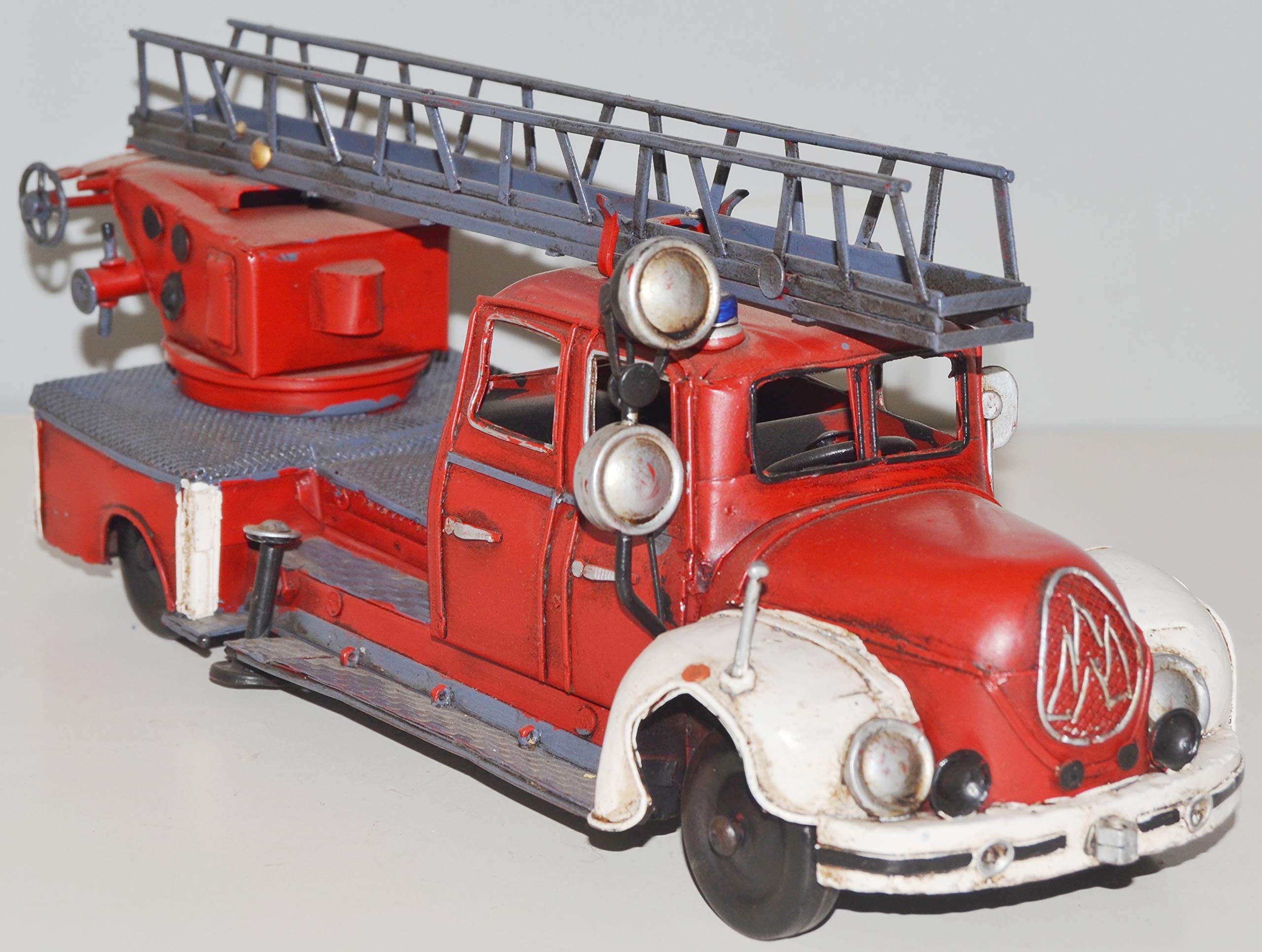 Blechauto Nostalgie Modellauto Oldtimer Marke Magirus-Deutz Modell Mercur Feuerwehr aus Blech L 35 cm
