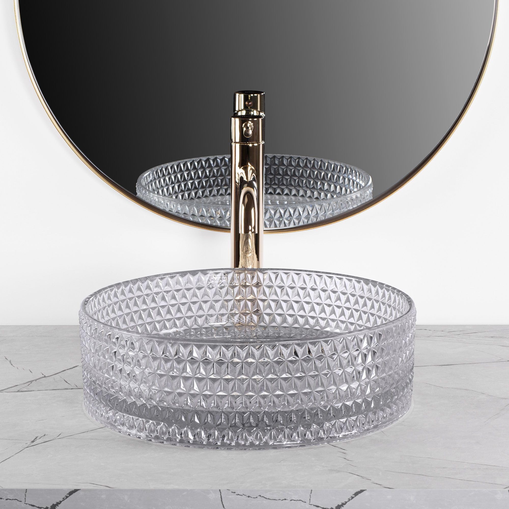 Lavabo Sobre Encimera Rea Cristal 35 Gris
