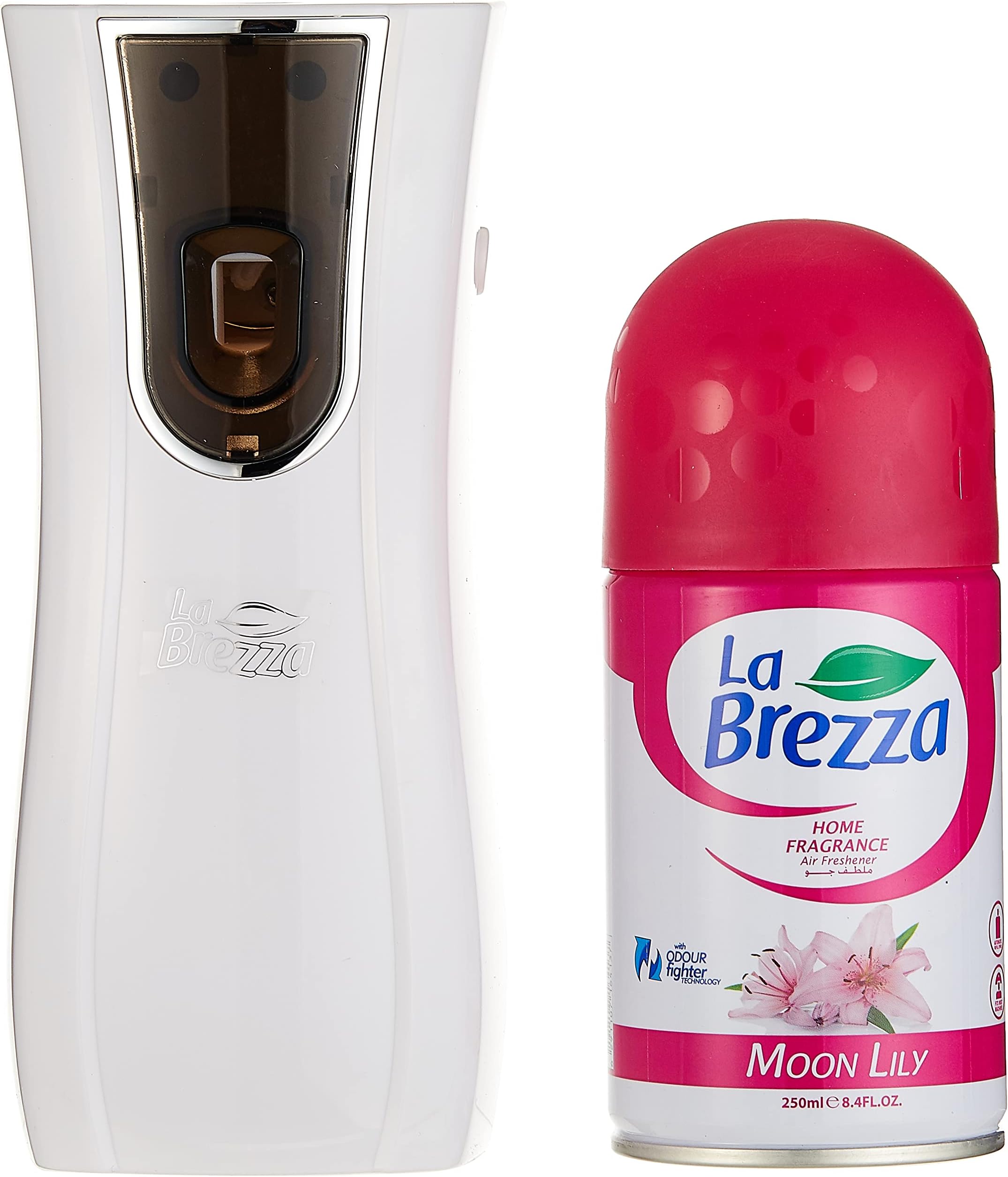 La brezzaRefill Spray With Automatic Device Home Fragrance Air Freshener Odour Fighter Technology 250ML, 8.4Fl.Oz.(Moon Lily)