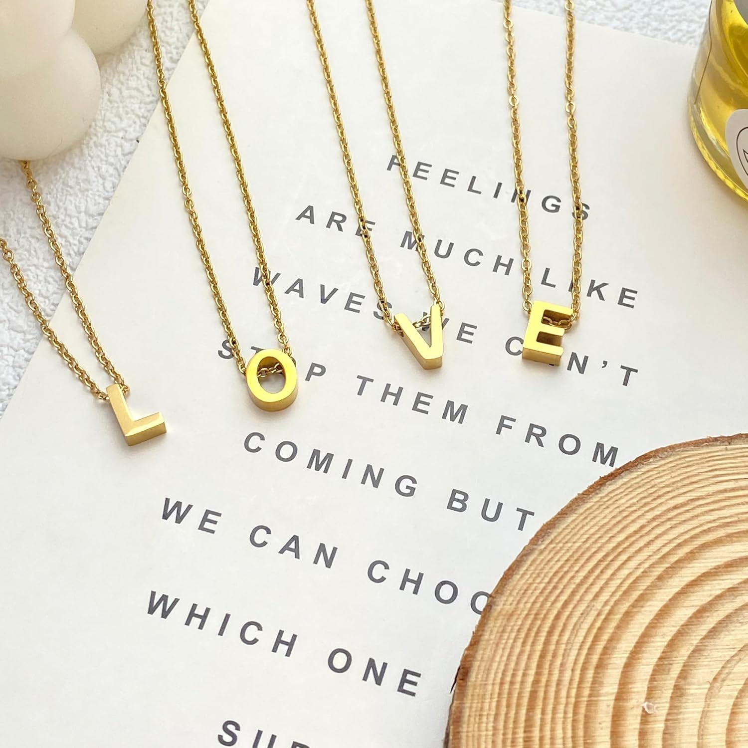 A Necklaces For Women Tiny Initial Letter Necklace Gold Plated A-Z Pendant Titanium Necklace For Women Gold A - Image 6