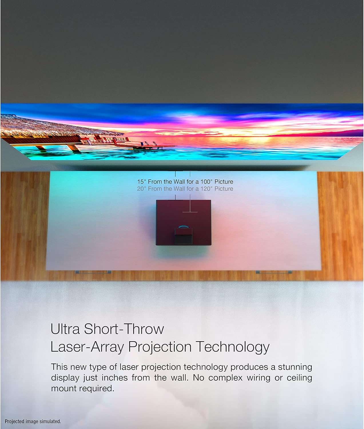 Epson EpiqVision Ultra LS500 Laser Ultra Short Throw Projector, 4000 lumens, 4K PRO-UHD, HDR, Android TV, Google Assistant, HDMI 2.0, built-in speakers â€“ Black (Renewed)