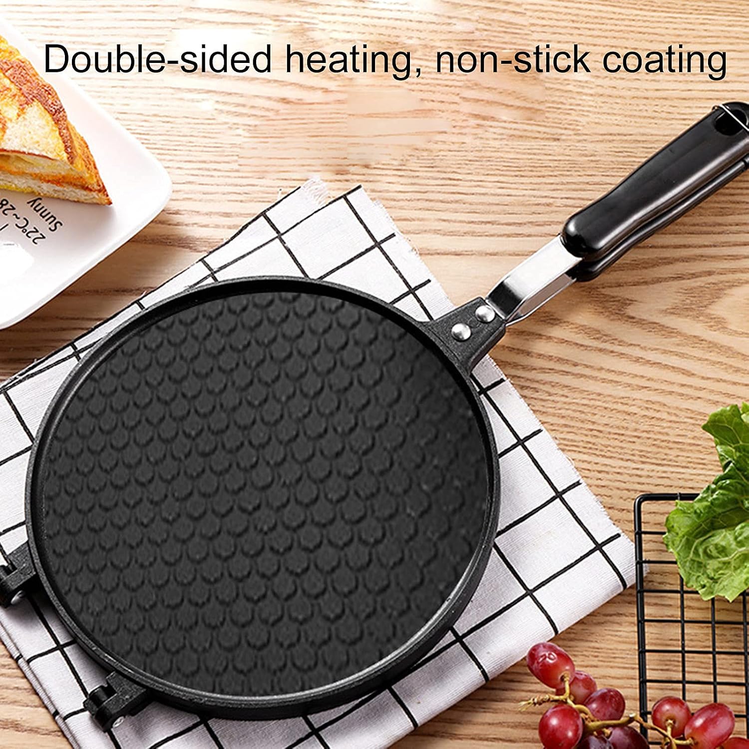 Waffle Cone Maker, Nonstick Ice Cream Cone Maker, 8.5'' Egg Roll Maker Waffle Bowl Maker Egg Roll Crepe Baking Pan Crispy Cone Omelet Mold for DIY Ice Cream Waffle Cone Desserts
