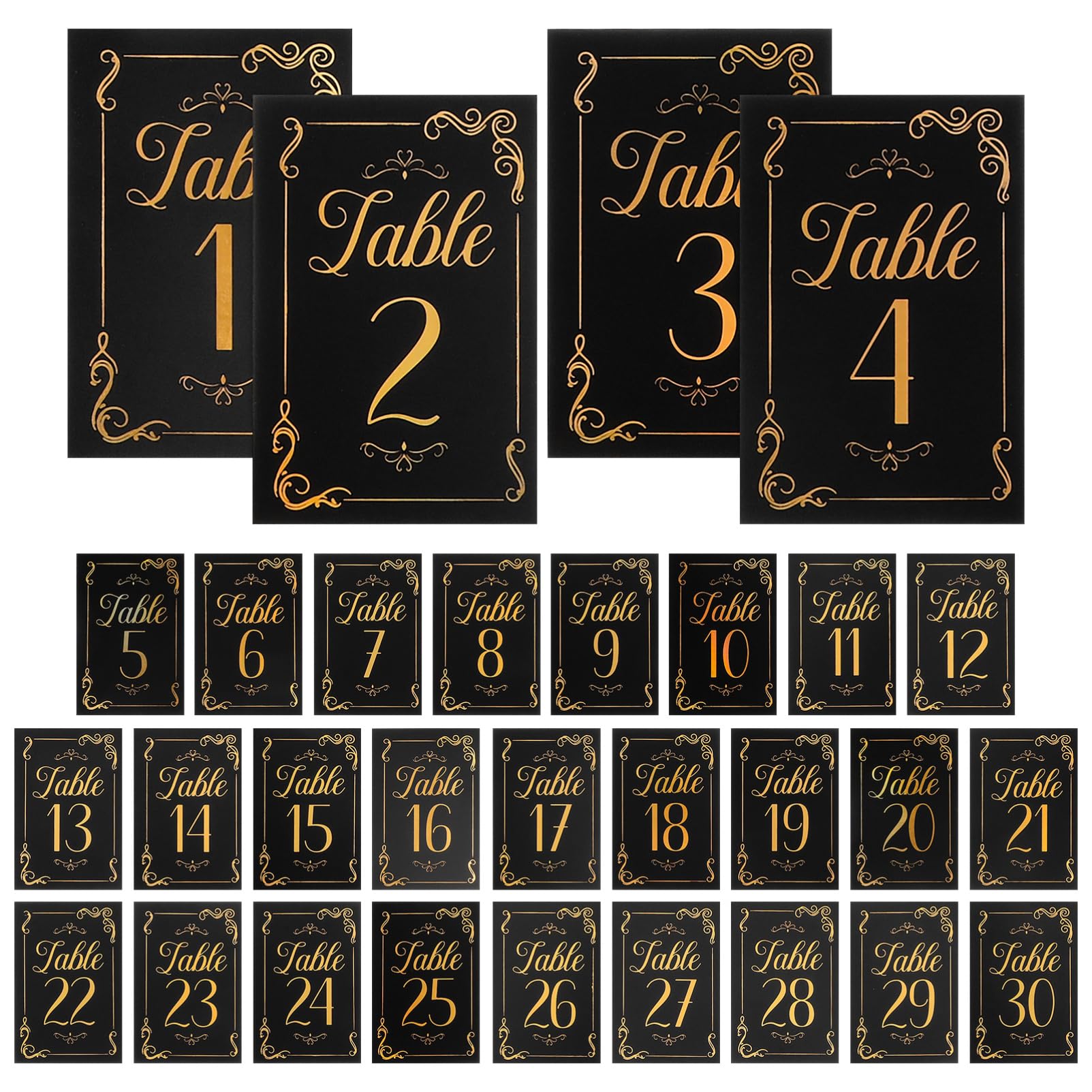 Carte Segnaposto da Tavolo in Carta Nera Eleganti 31 Pezzi