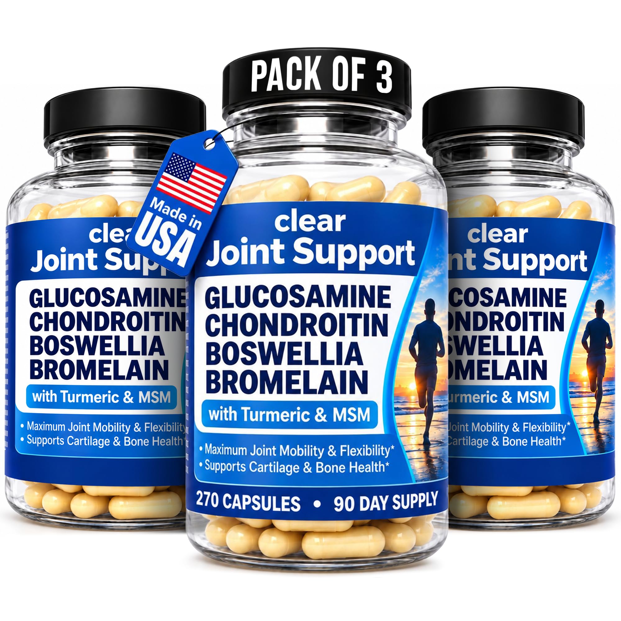 Clear Joint Support for Women & Men, Glucosamine 1500mg Chondroitin MSM — Amazon image 8