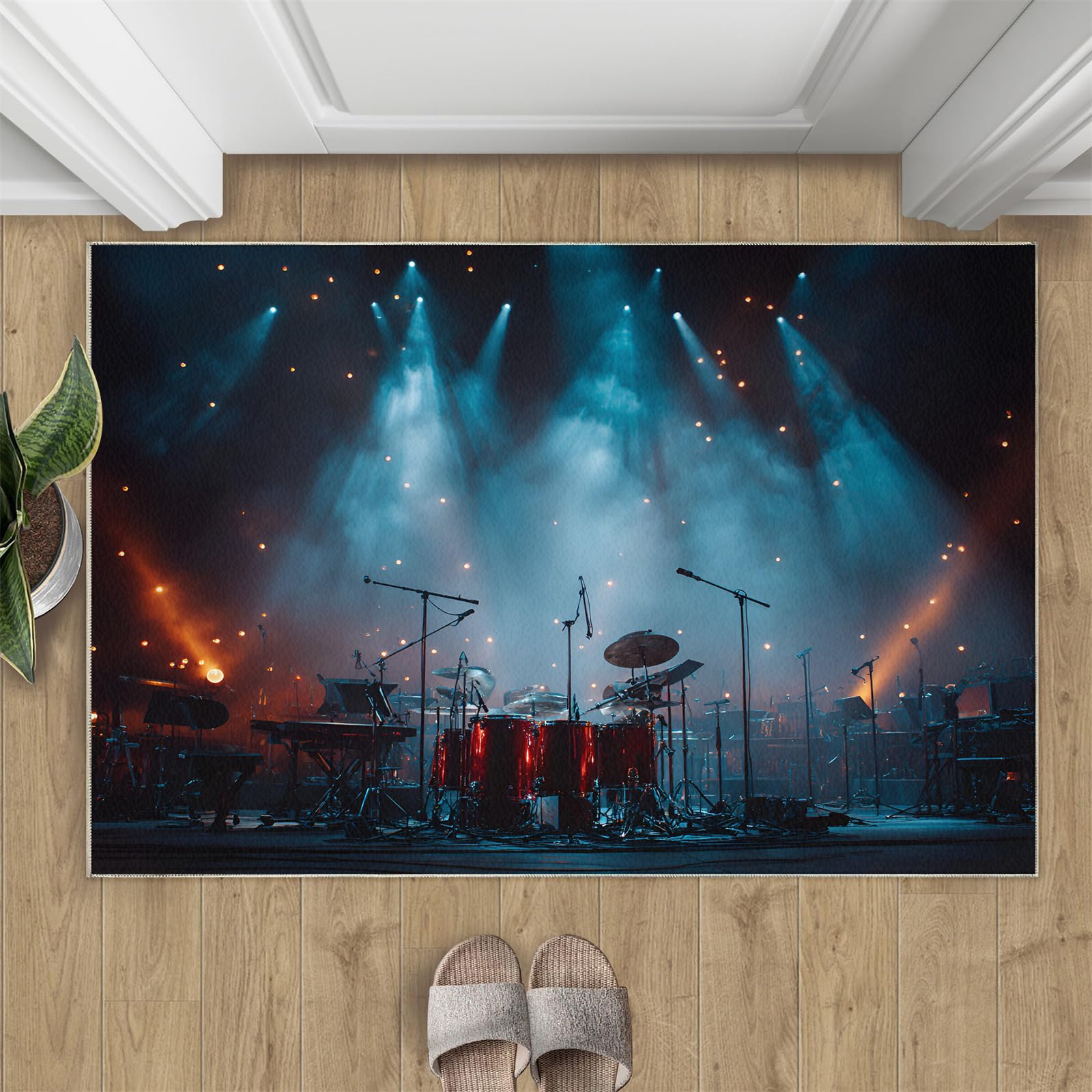 Generisch Konzertteppich, 100 x 150 cm, waschbar, DJ-Rock-Teppich für Wohnzimmer, weicher Rutschfester Teppichboden für Schlafzimmer, Esstisch, Nachttisch, Innendekoration