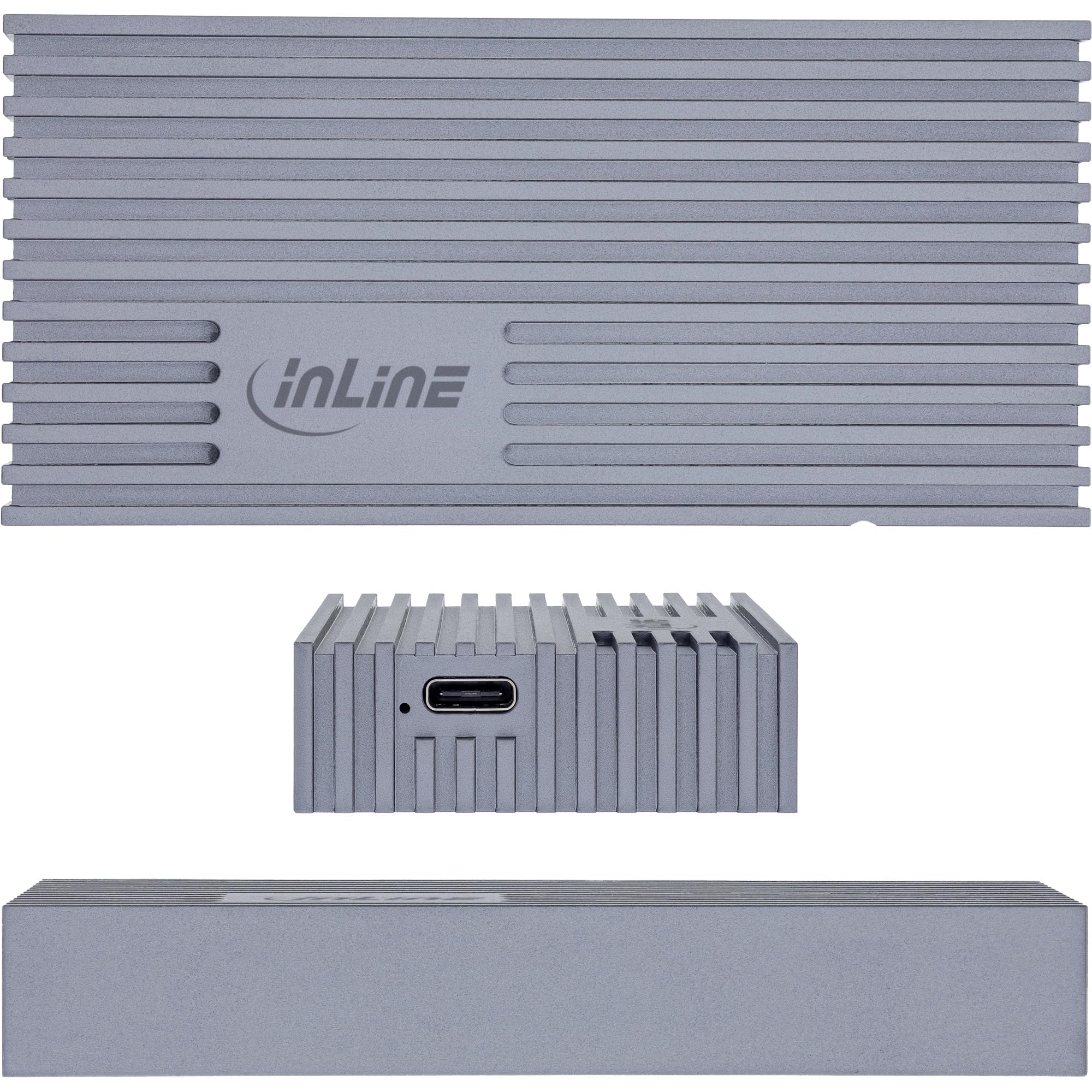InLine Alloggiamento SSD USB4 M.2, USB-C a M.2 NVMe, in alluminio, fino a 40 Gb/s, compatibile Thunderbolt 3/4, con set di accessori, 00031J