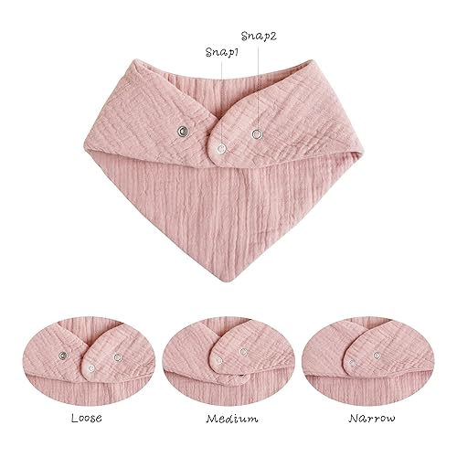 Miniatura 4 de Konssy Baberos de muselina para bebé, paquete de 10 baberos bandana para bebé, 100% algodón, unisex para niños y niñas